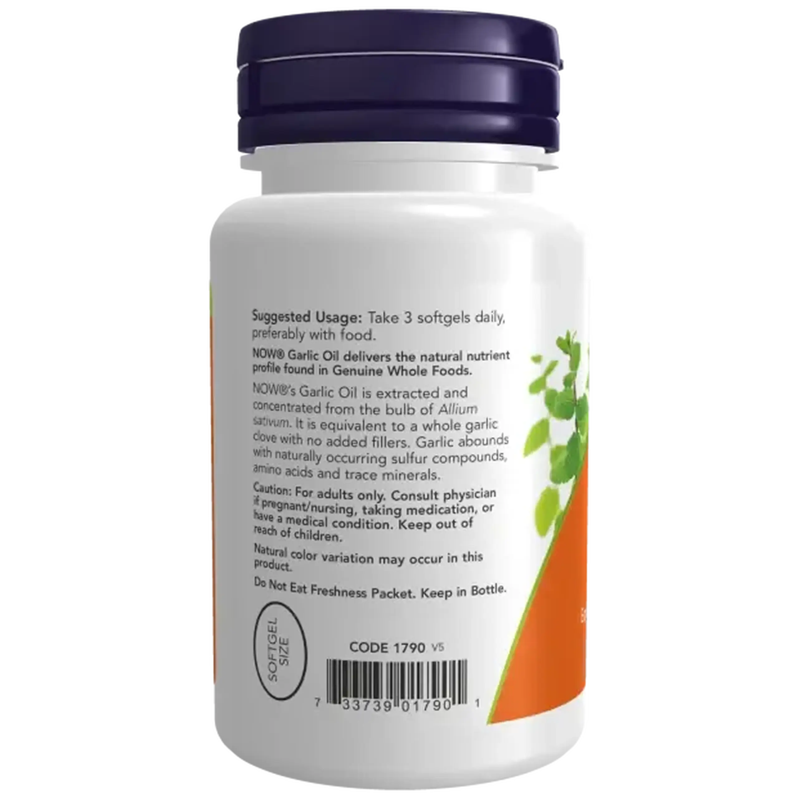Now Foods, Garlic Oil, 1500 mg, 100 capsule gelatinoase