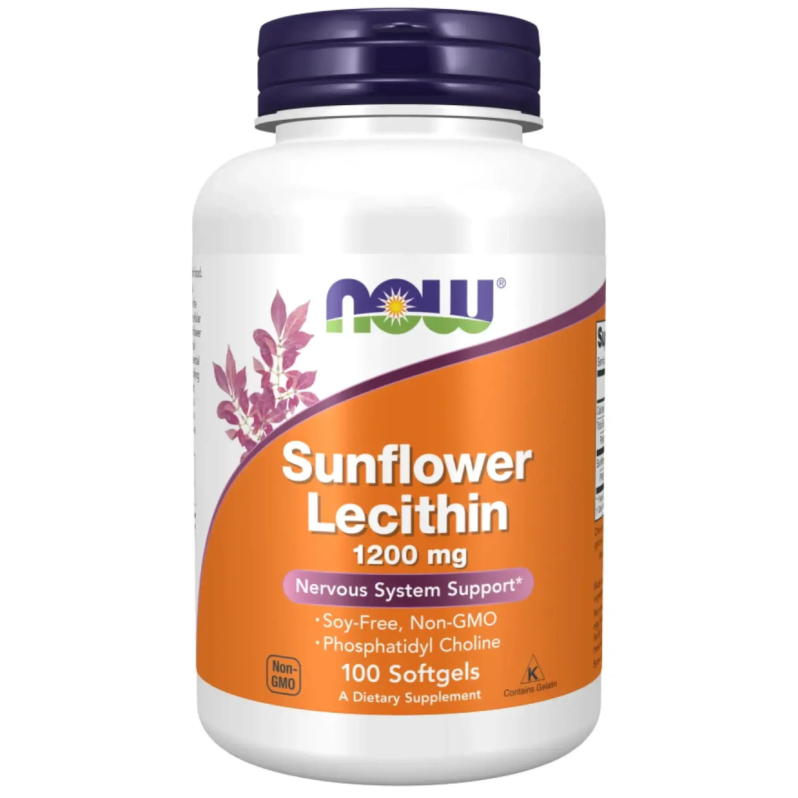 Now Foods, Sunflower Lecithin, 1200 mg, 100 capsule gelatinoase
