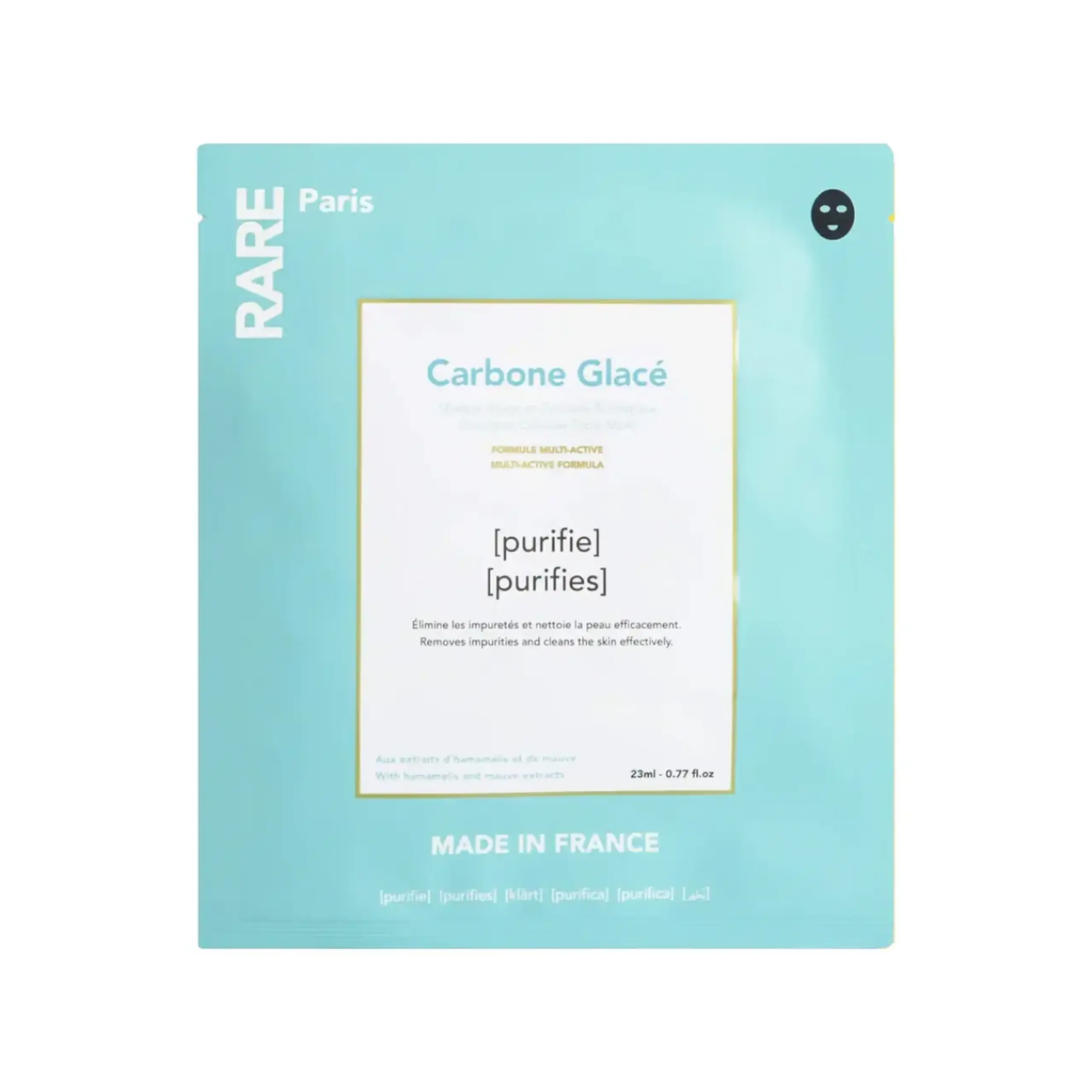Rare Paris, Carbone Glace Purifie Purifies Mask, 23 ml