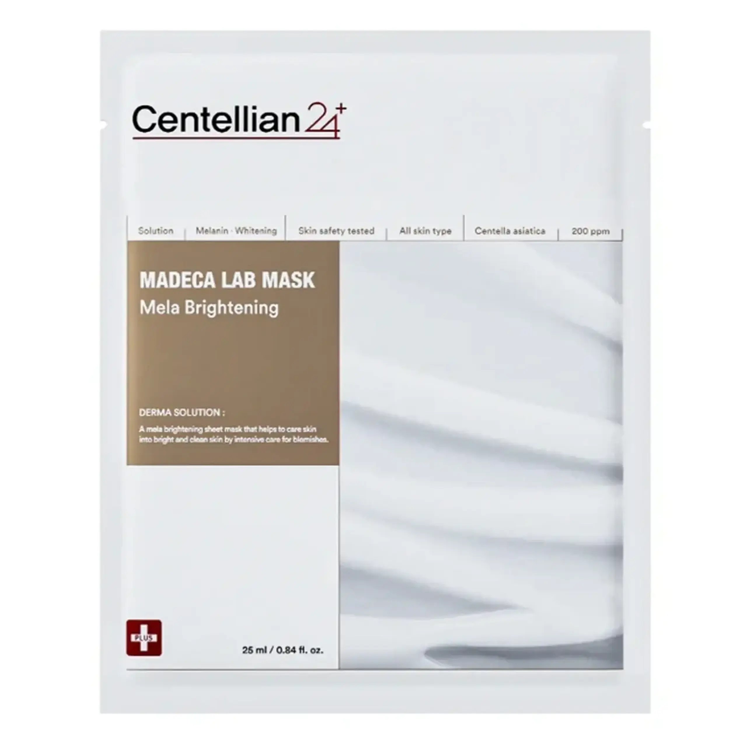 Mască facială iluminatoare Centellian24, Madeca Lab Mask Mela Brightening, 25 ml