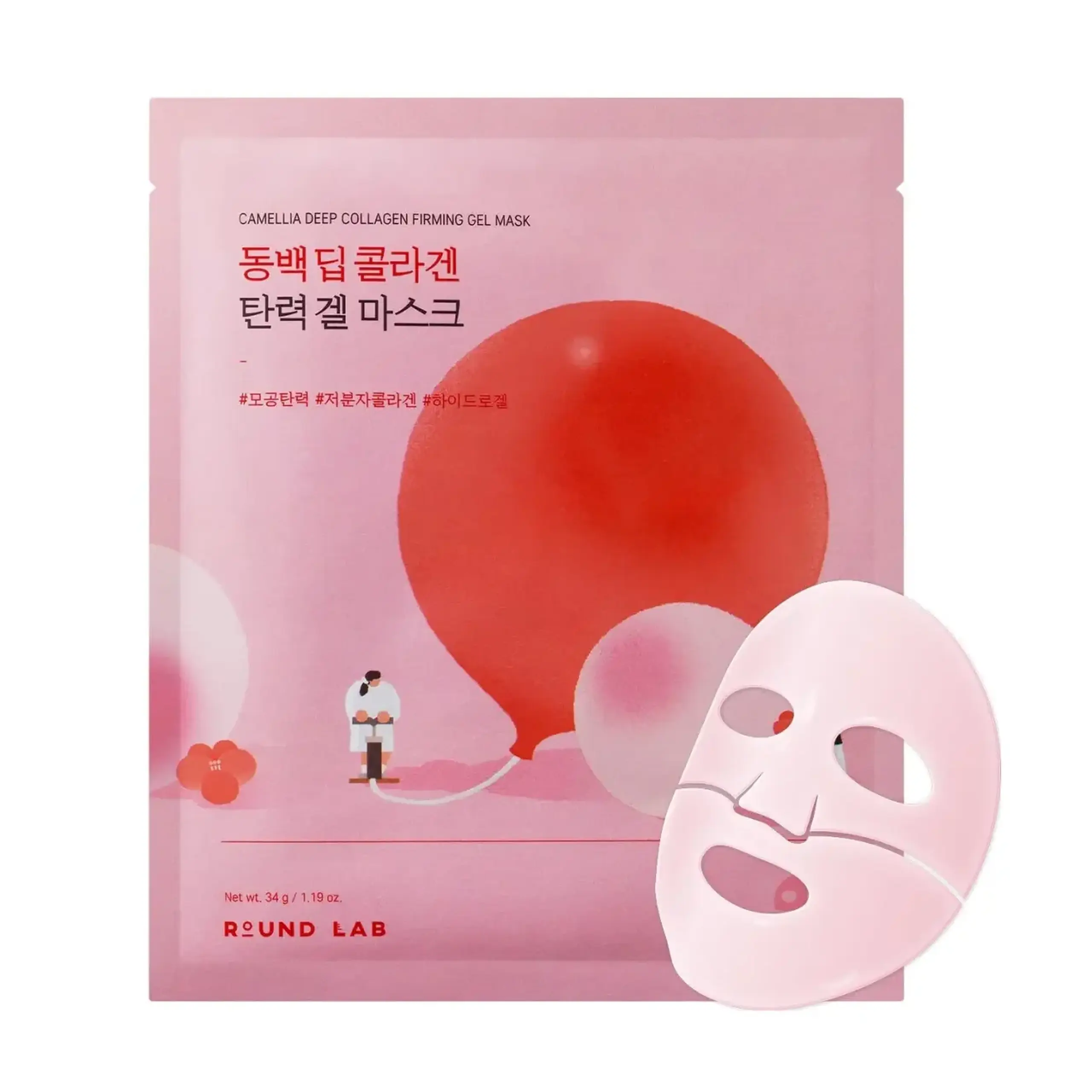 Round Lab, Camellia Deep Collagen Firming Gel Mask, 34 gr.