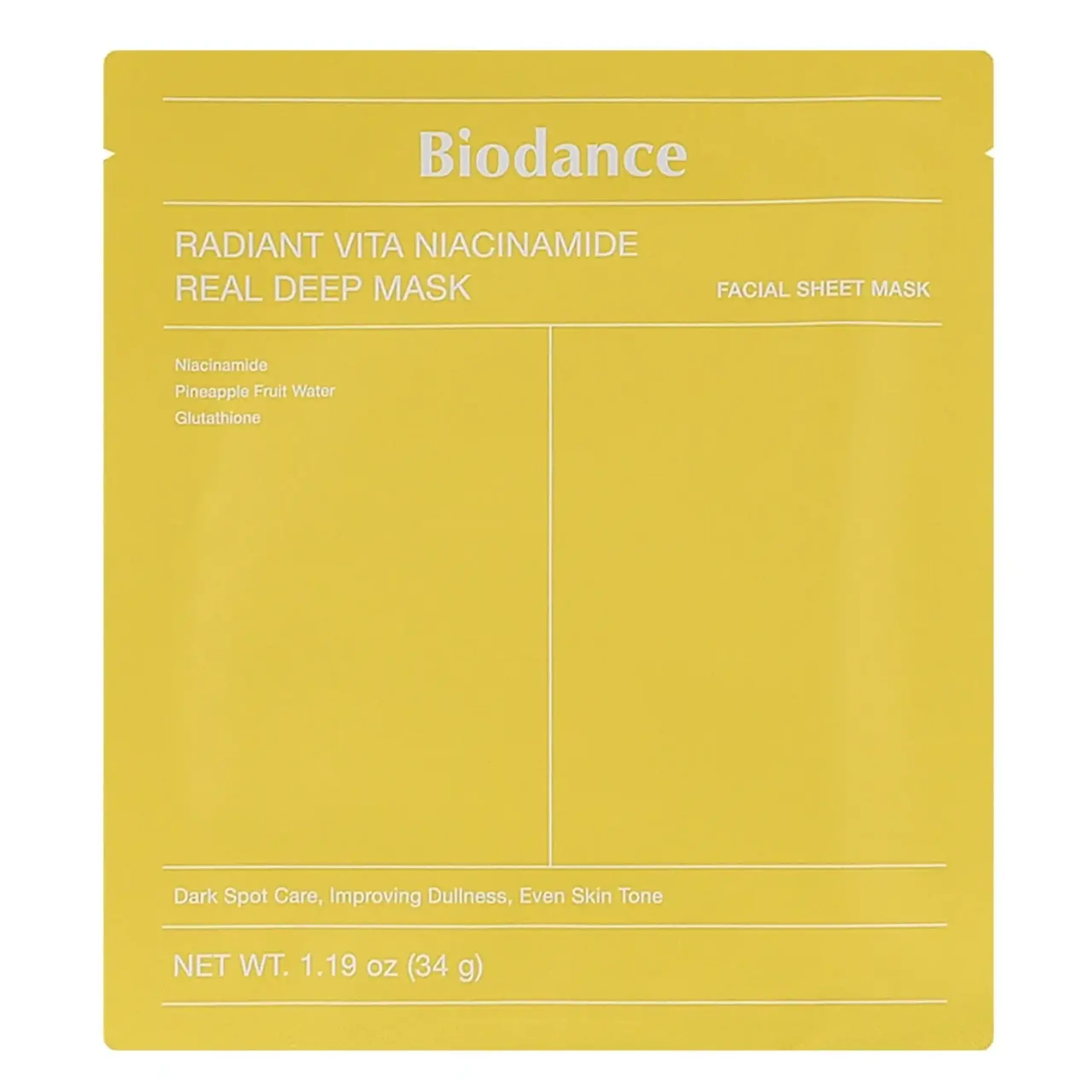 Biodance, Radiant Vita Niacinamide Real Deep Mask, 34g