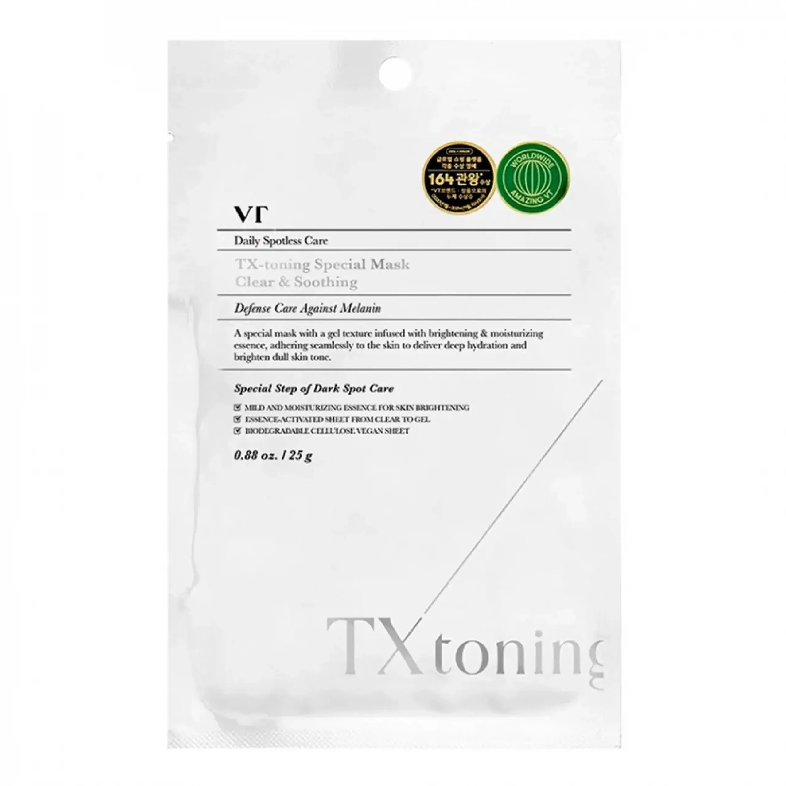Masca de față iluminatoare Vt Cosmetics, Tx-Toning Special Mask Clear & Soothing