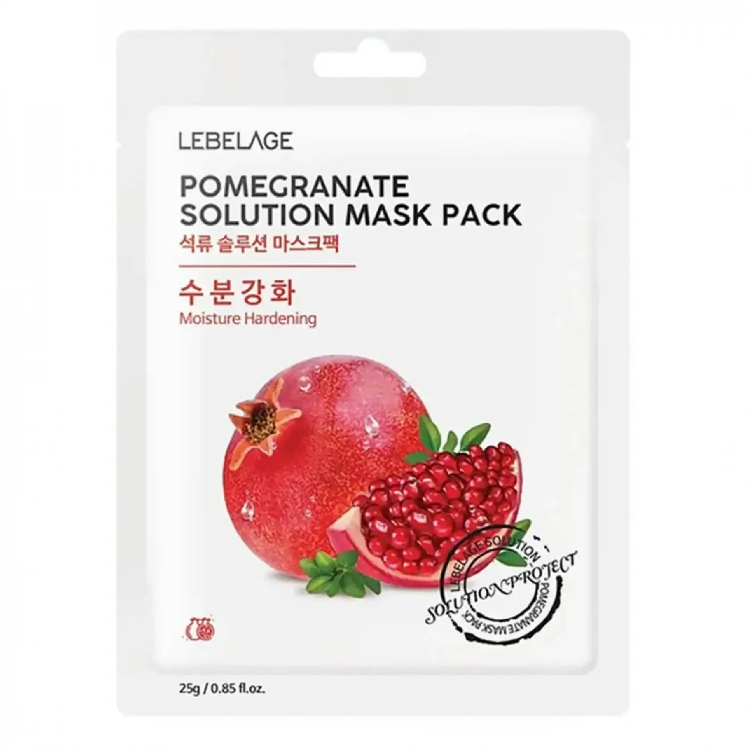 Mască de pânză cu extract de rodie Lebelage, Pomegranate Solution Mask Pack