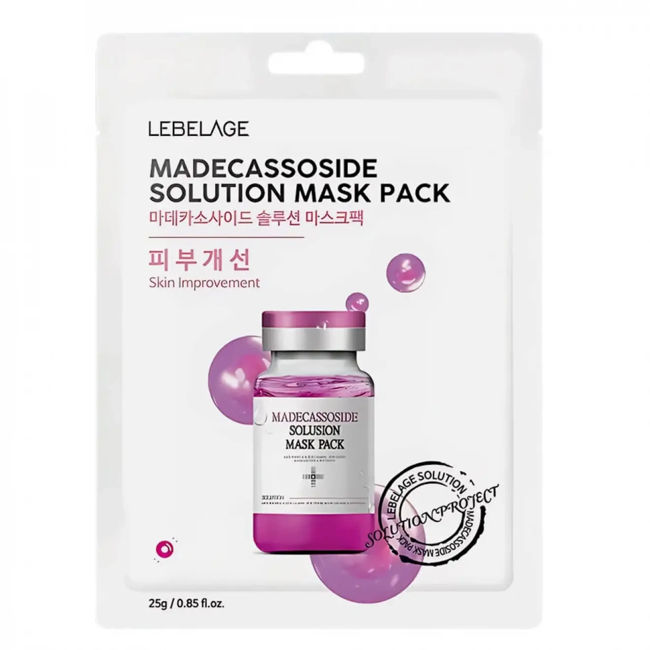 Mască de pânză cu extract de madecassoside Lebelage, Madecassoside Solution Mask Pack