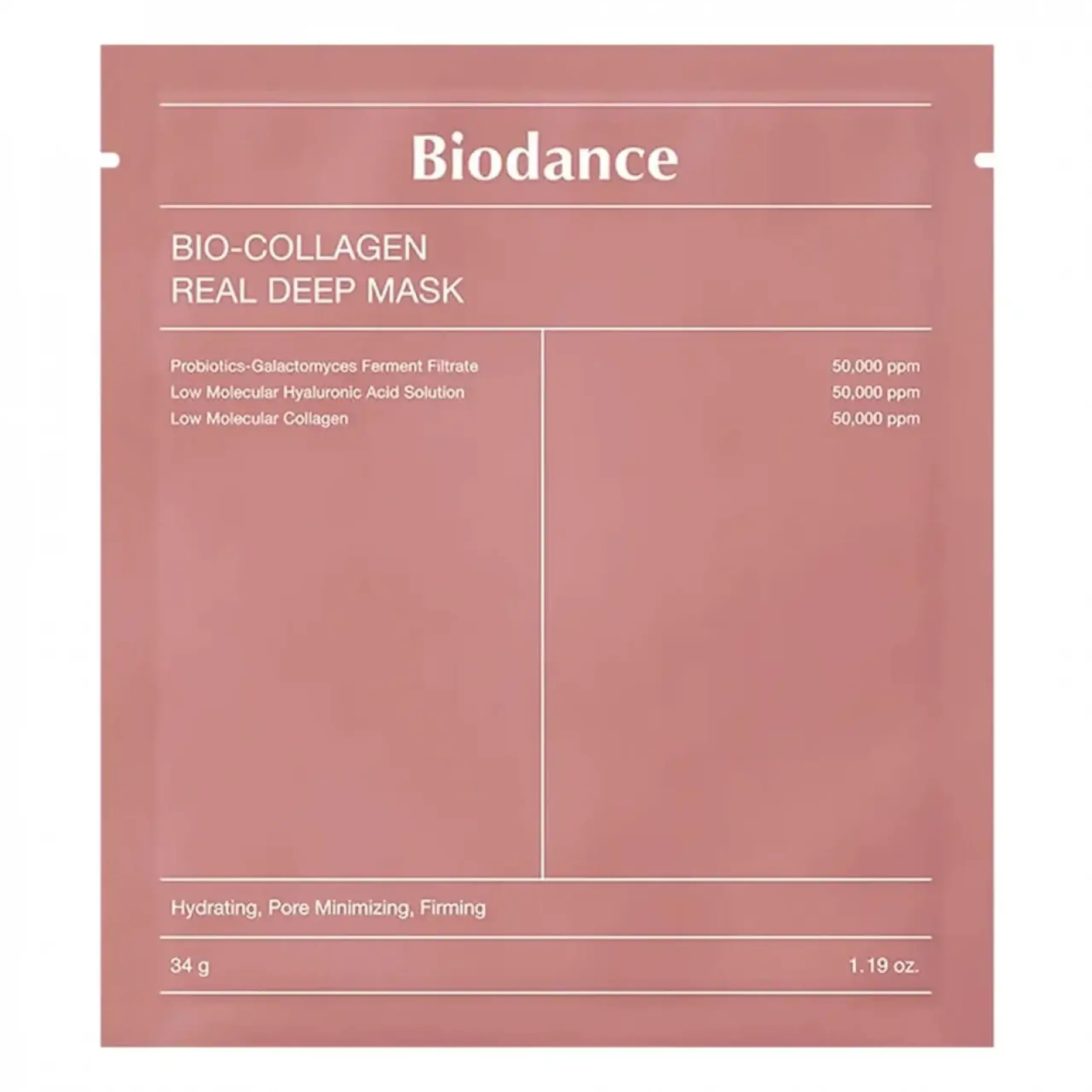 Mască cu efect anti-age Biodance, Bio Collagen Real Deep Mask, 34 gr.