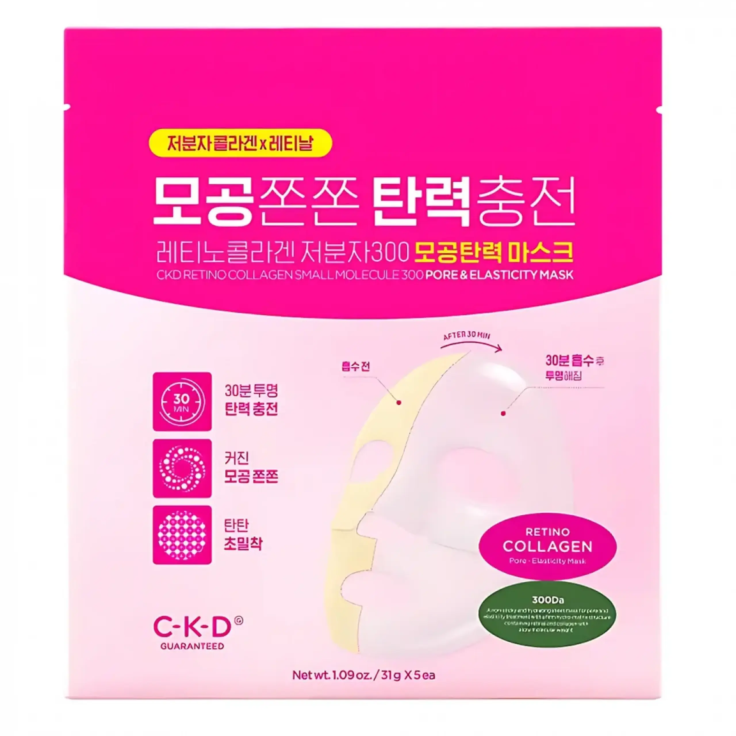Mască pentru față CKD, Retino Collagen Pore & Elasticity Mask