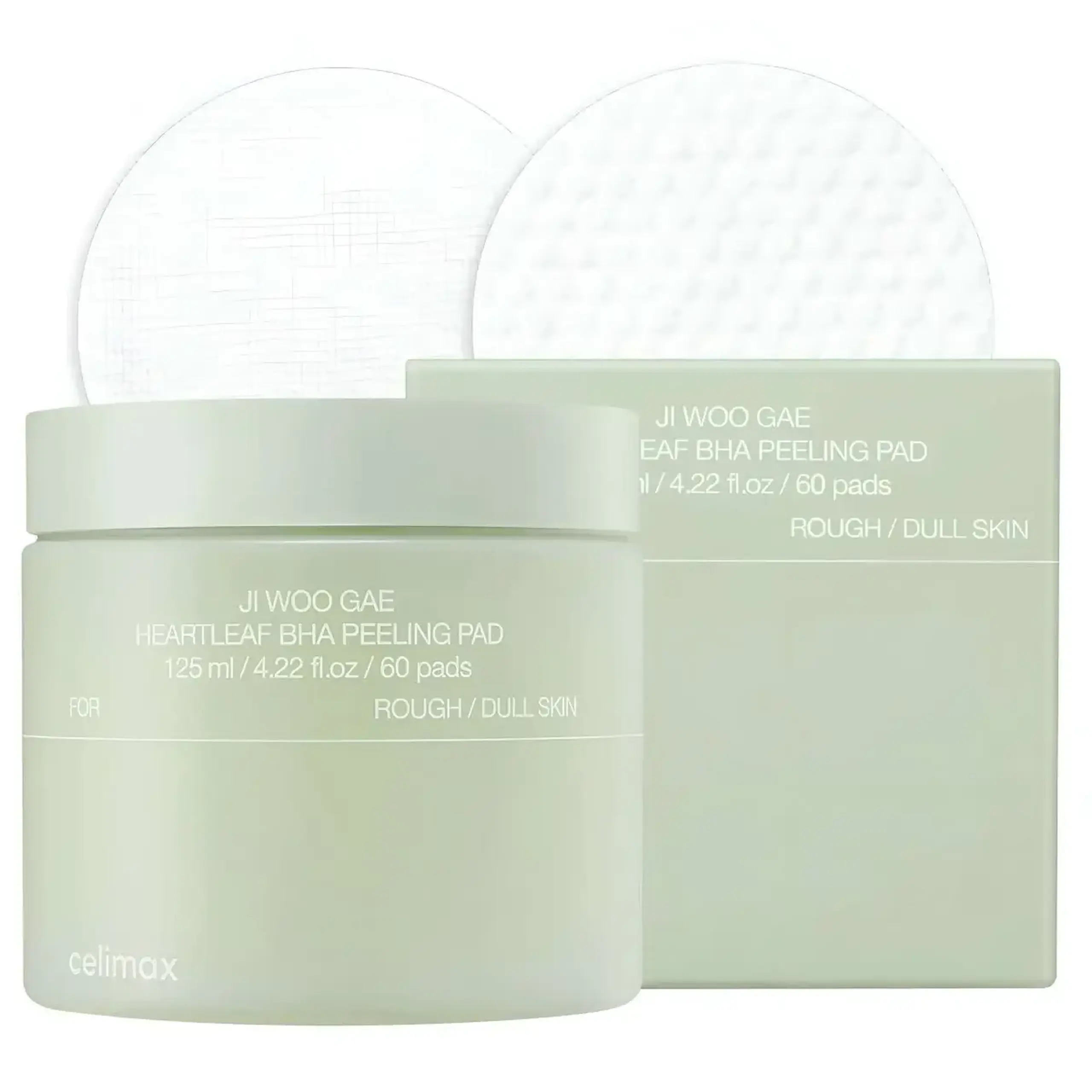 Discuri exfoliante pentru ten cu acizi BHA Celimax, Ji Woo Gae Heartleaf BHA Peeling, 60 Pads