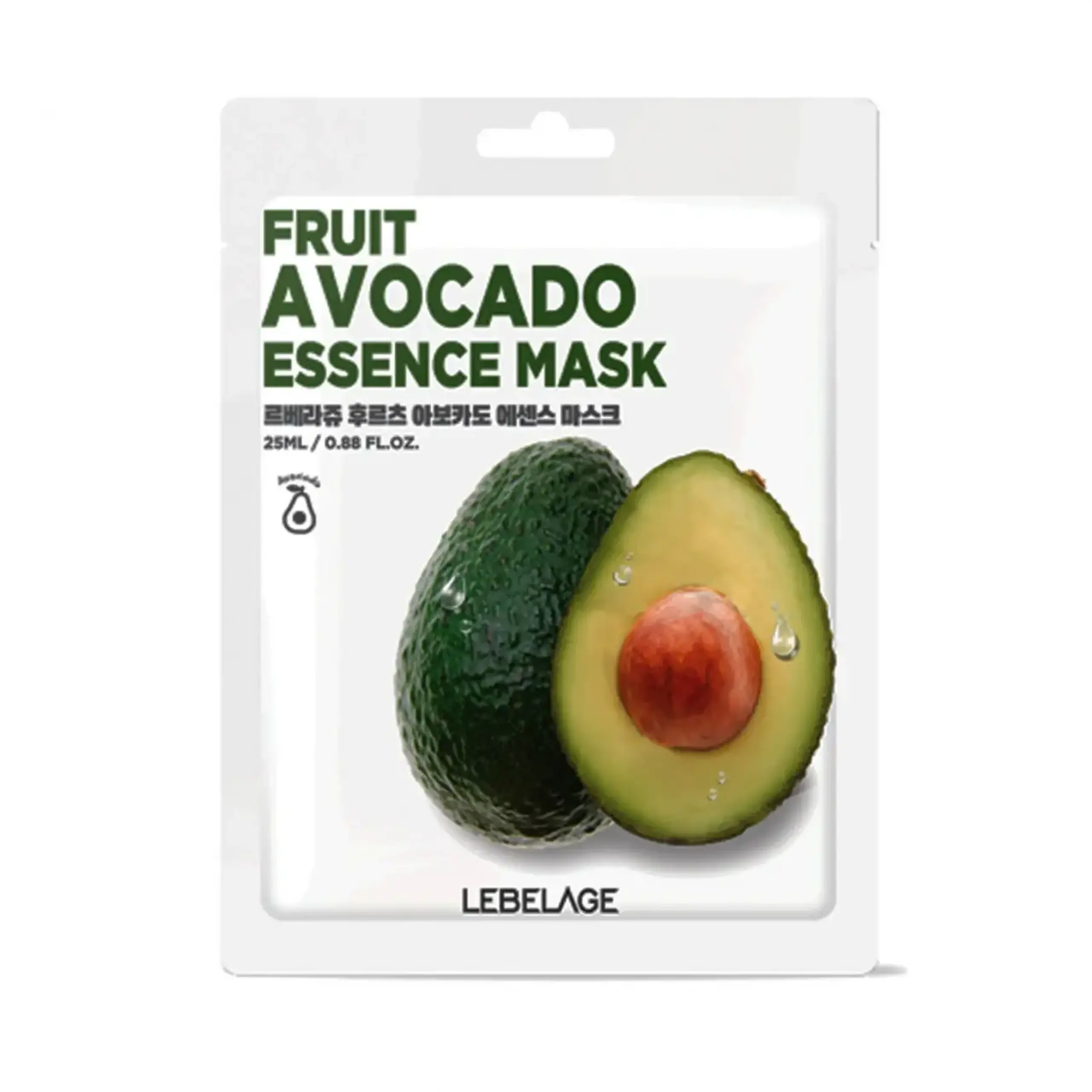 Mască din tesatura cu avocado Lebelage, Fruit Avocado Solution Mask, 25g