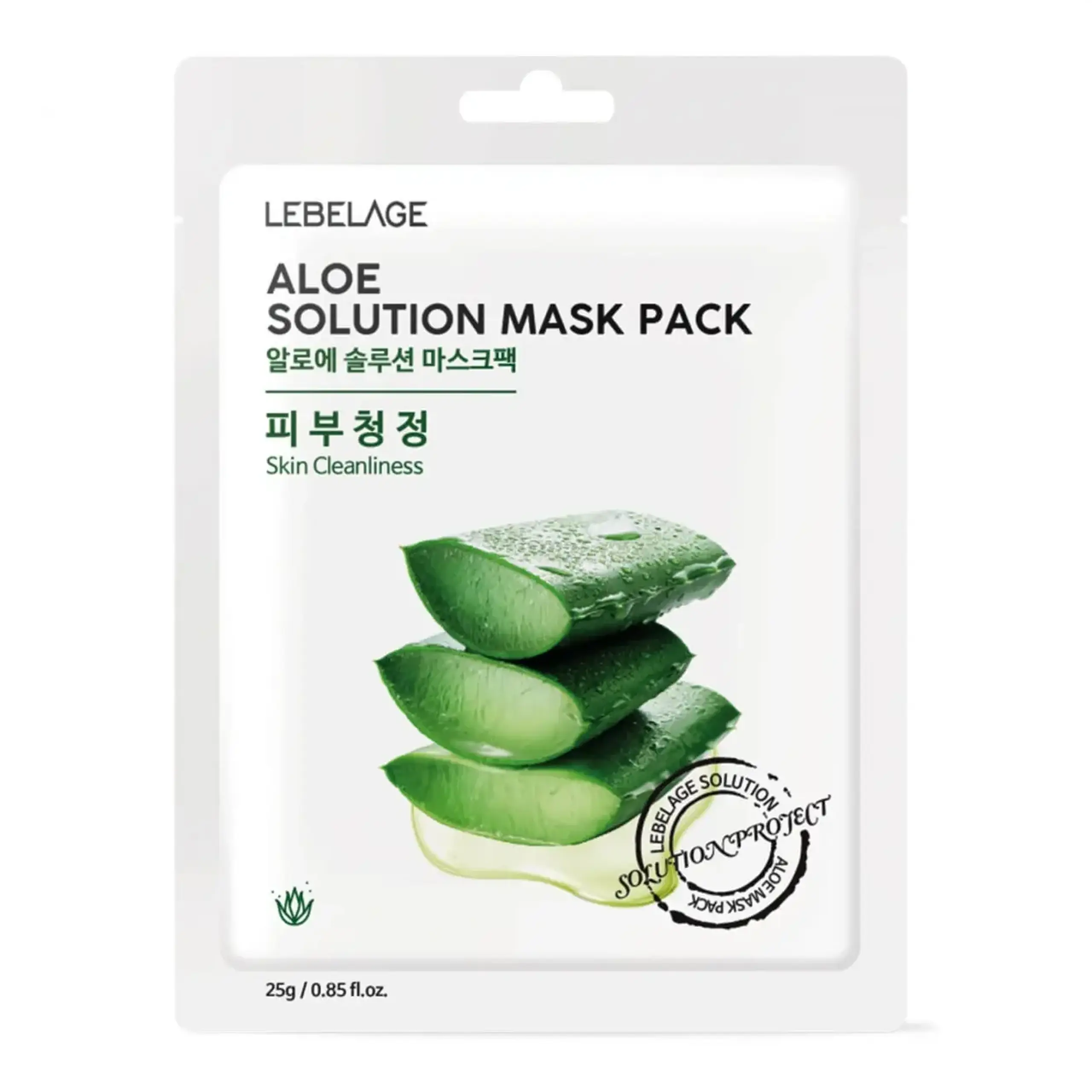 Mască din tesatura cu aloe vera Lebelage, Aloe Solution Mask, 25g