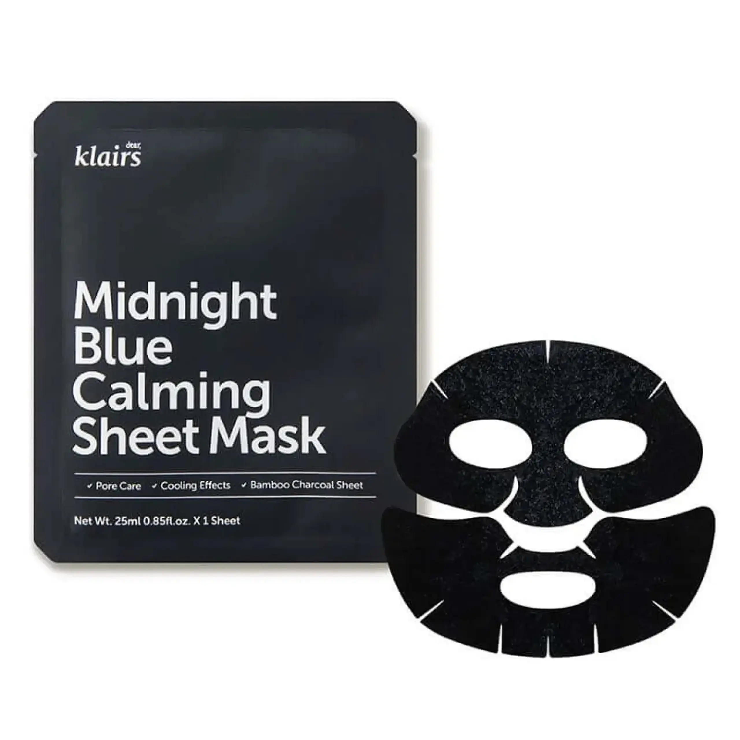 Mască calmantă Klairs, Midnight Blue Calming Sheet Mask, 25 ml
