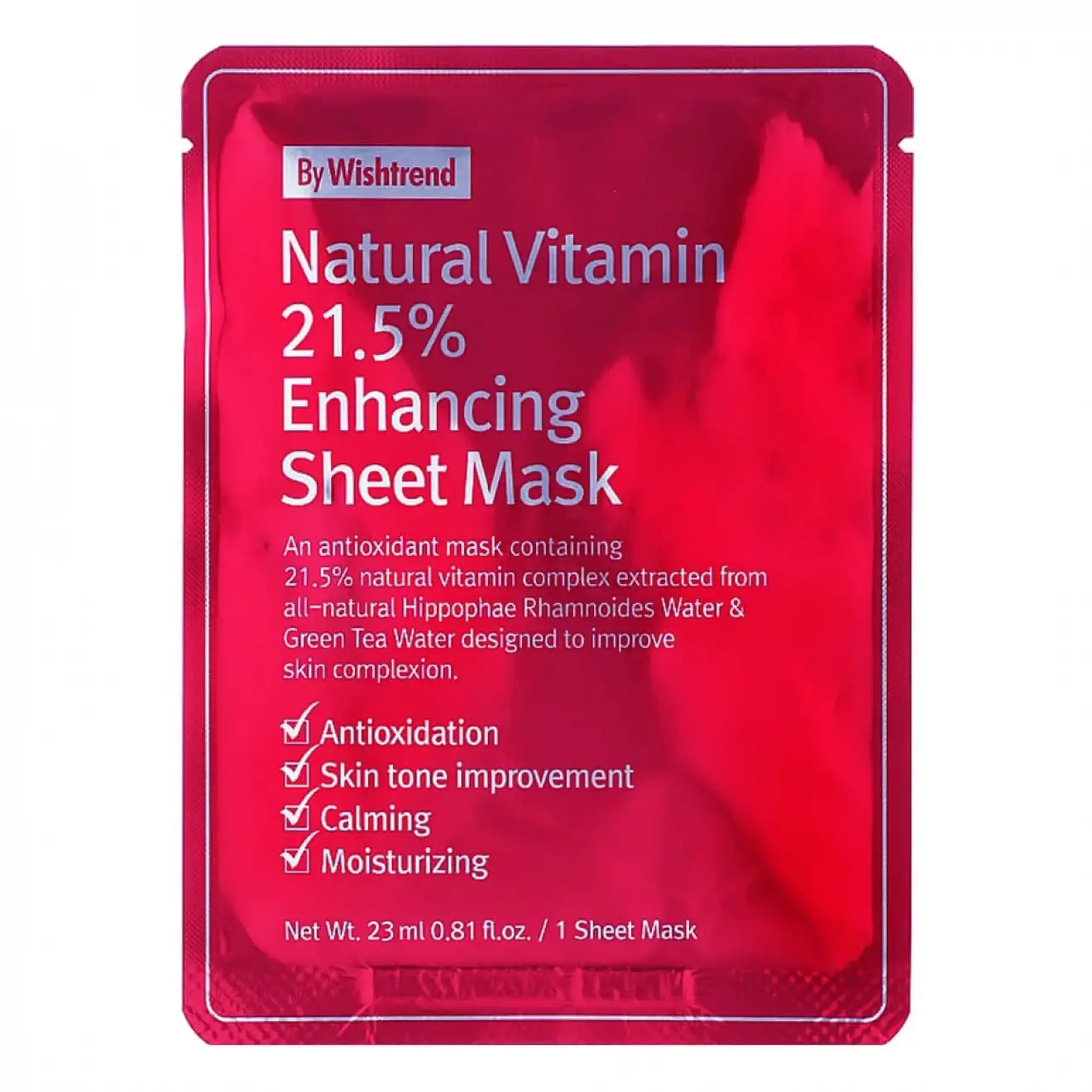 By Wishtrend, Natural Vitamin 21,5% Enhancing Sheet Mask, 23ml