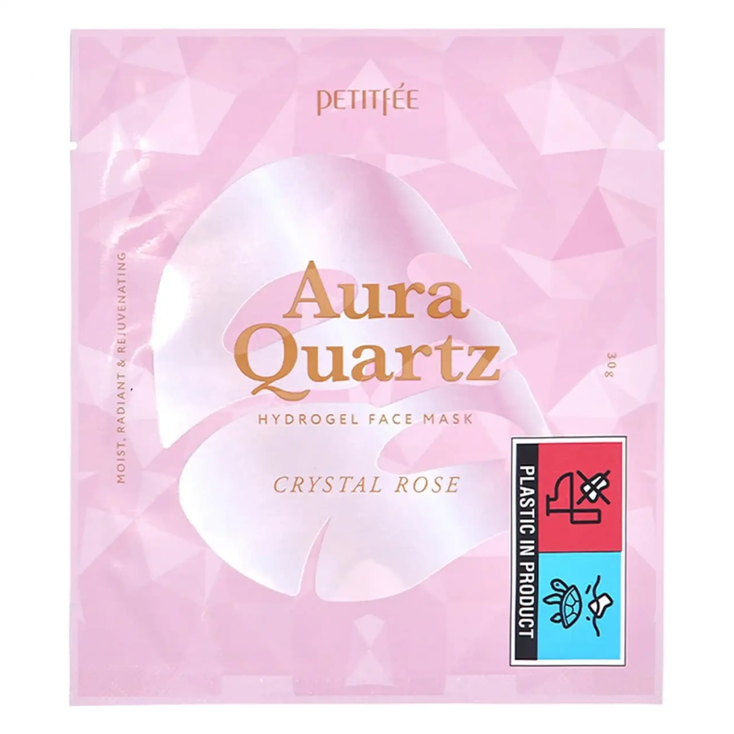 Mască de hidrogel cu pulbere de perle Petitfee, Aura Quartz Hydrogel Face Mask