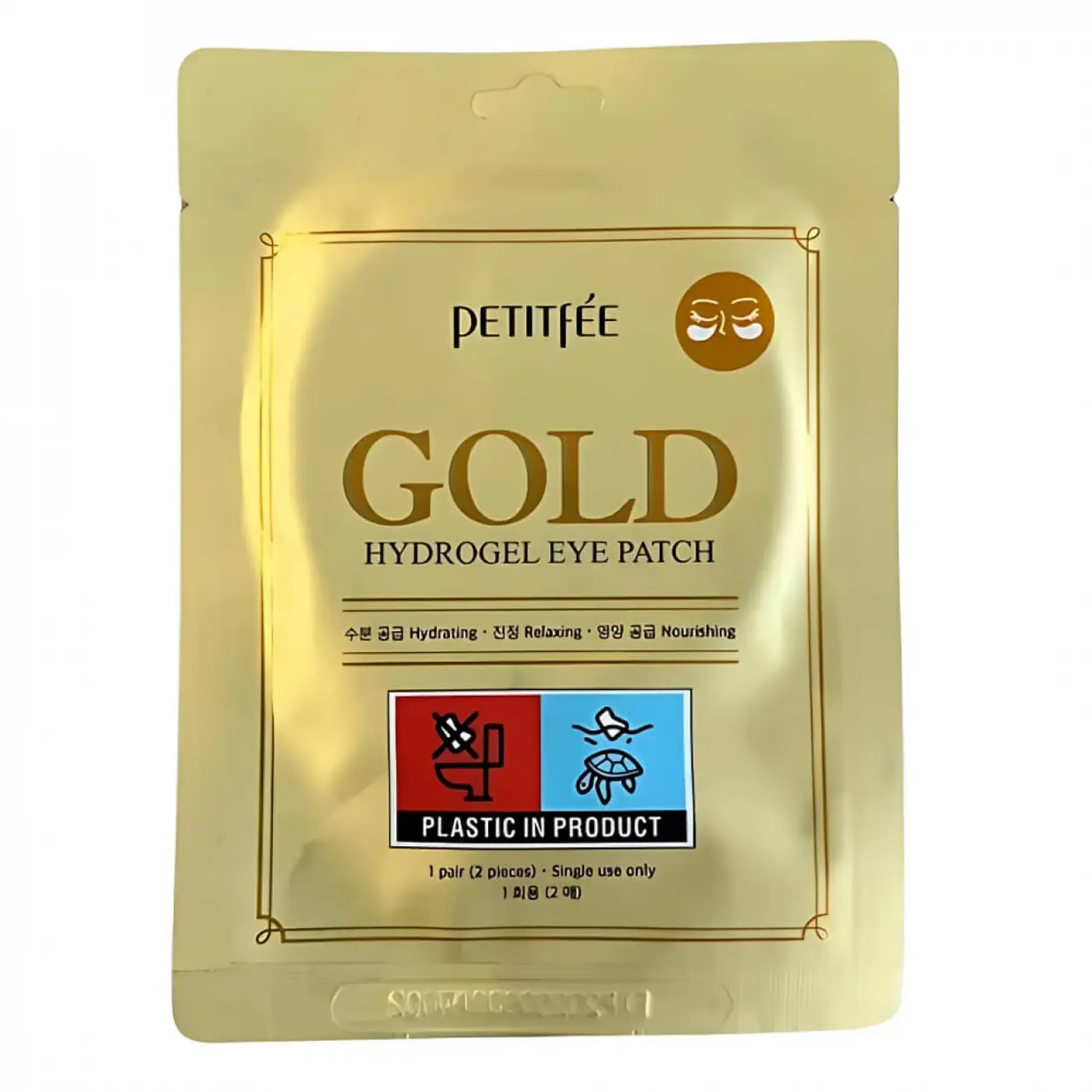 Patch din hidrogel Petitfee, Gold Hydrogel Eye Patch, 1 pereche
