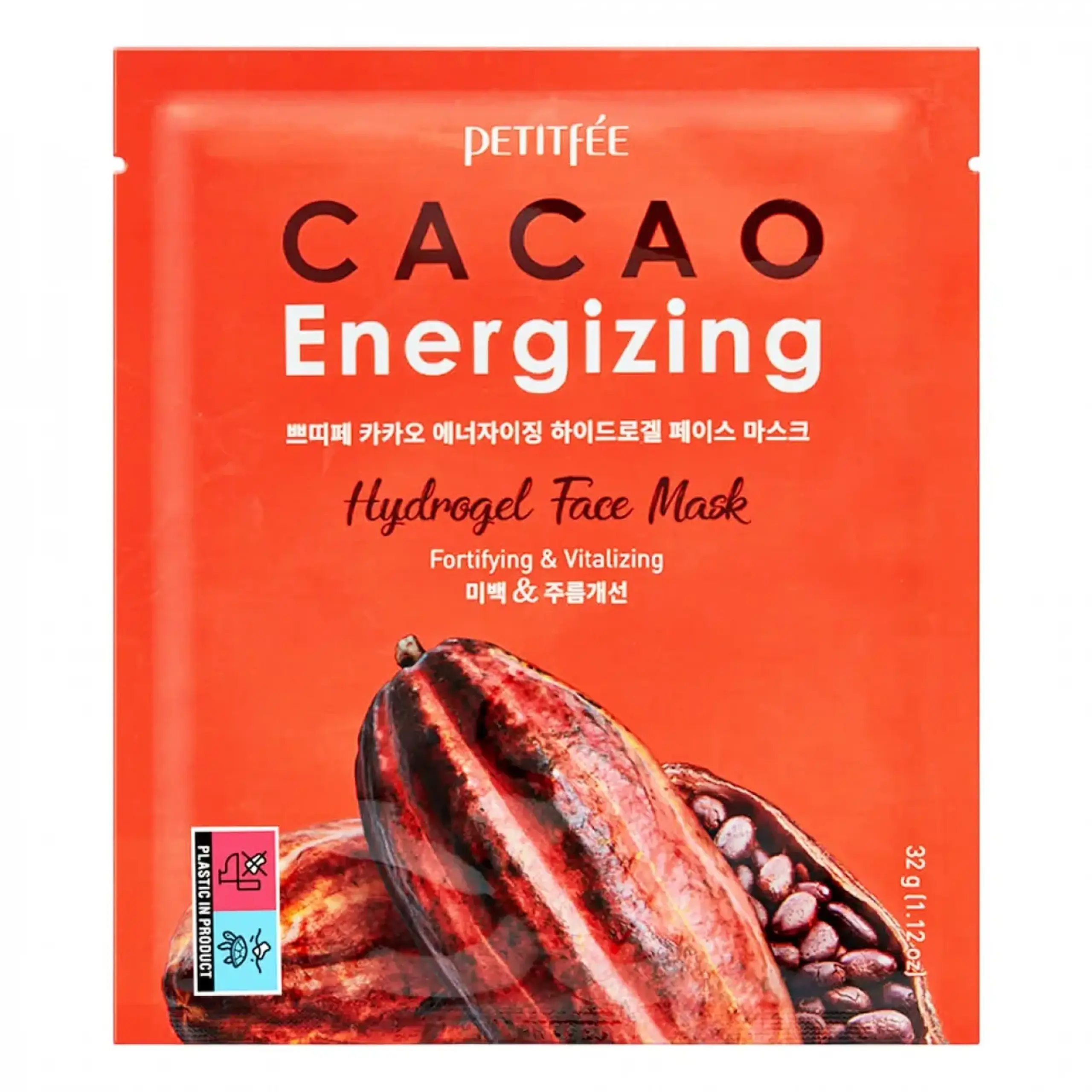 Mască facială din hidrogel Petitfee, Cacao Energizing, Hydrogel Face Mask
