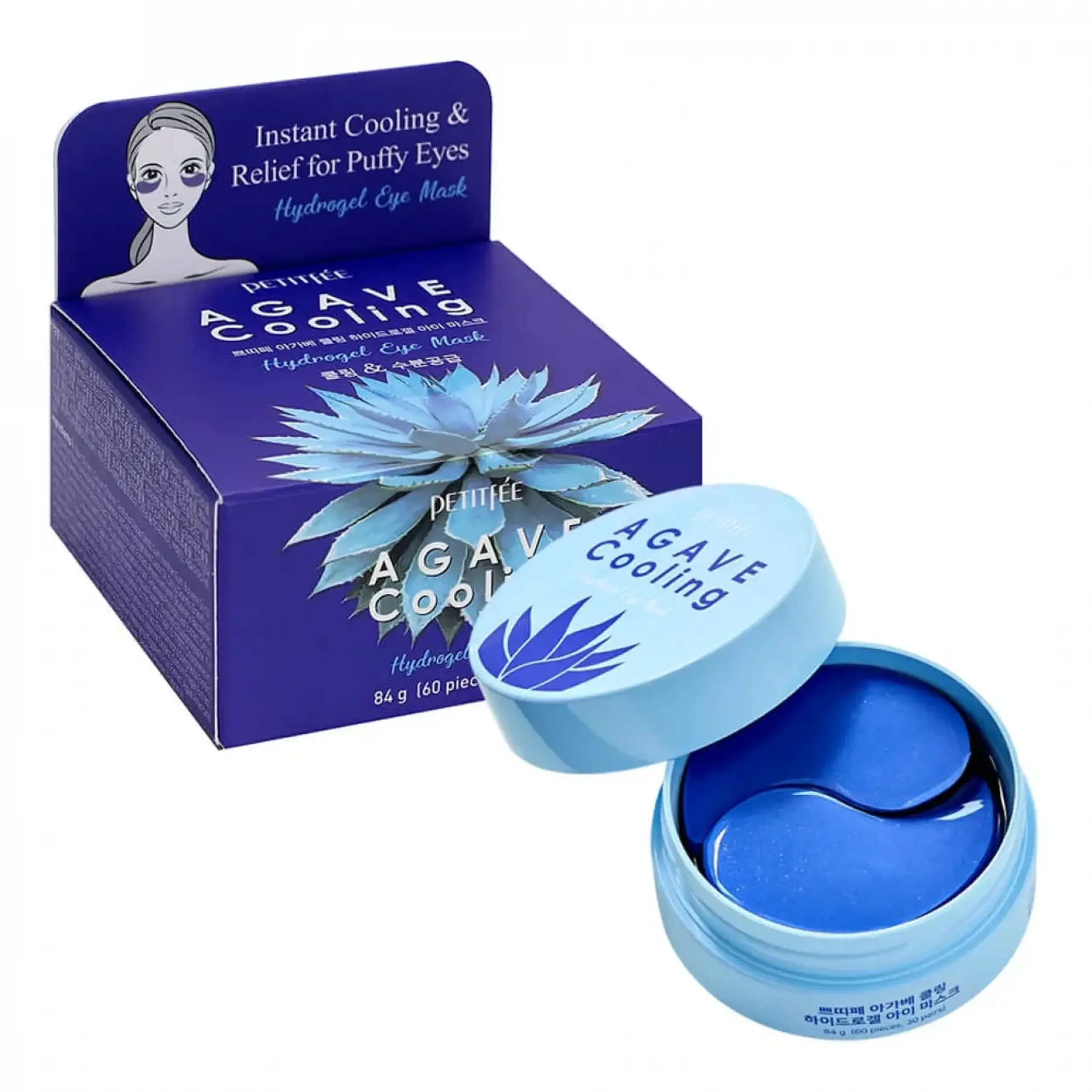 Patchuri pentru zona ochilor Petitfee, Agave Cooling Eye Patch, 60 pieces