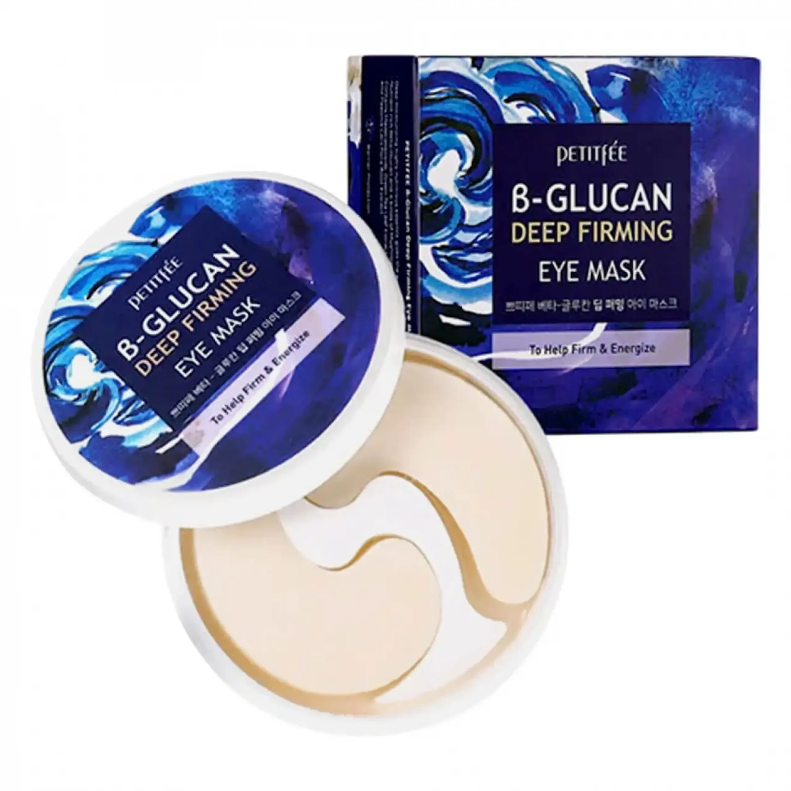 Patchuri din bambus cu beta-glucan Petitfee, B-Glucan Deep Firming Eye Mask, 60 bucati