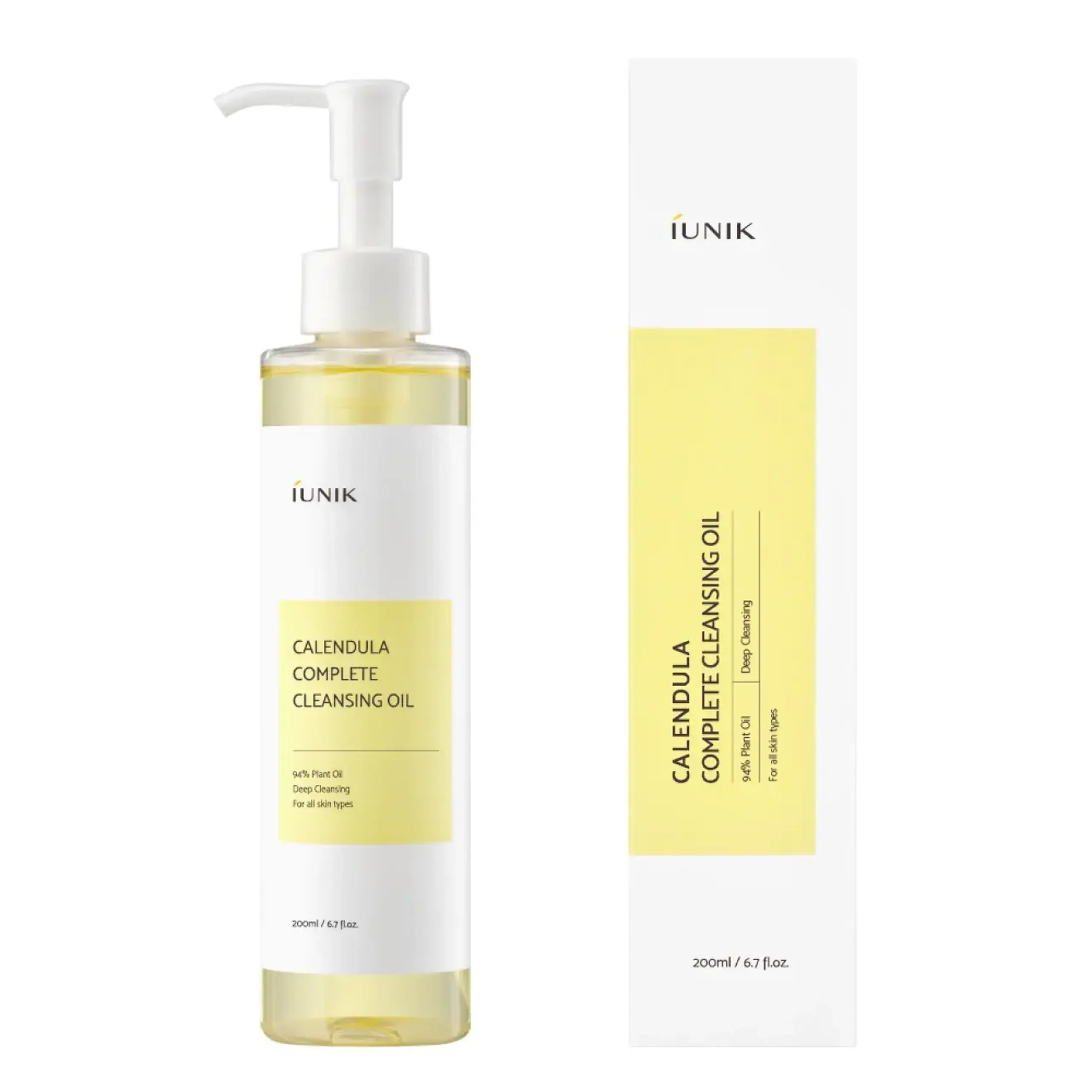 Ulei hidrofil demachiant Iunik, Calendula Complete Cleansing Oil, 200 ml