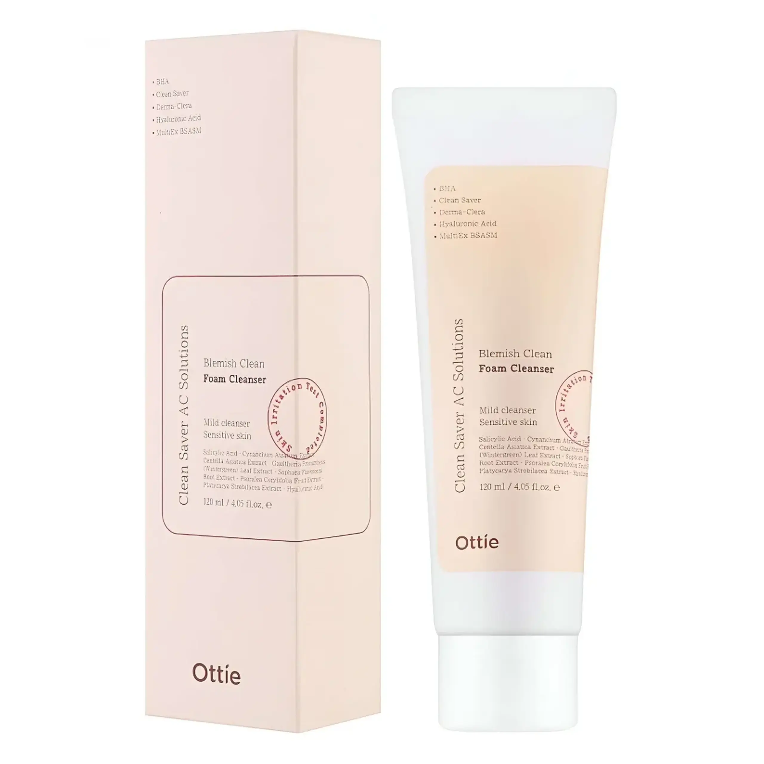 Spumă de curățare pentru tenul problematic Ottie, Blemish Clean Foam Cleanser, 120 ml