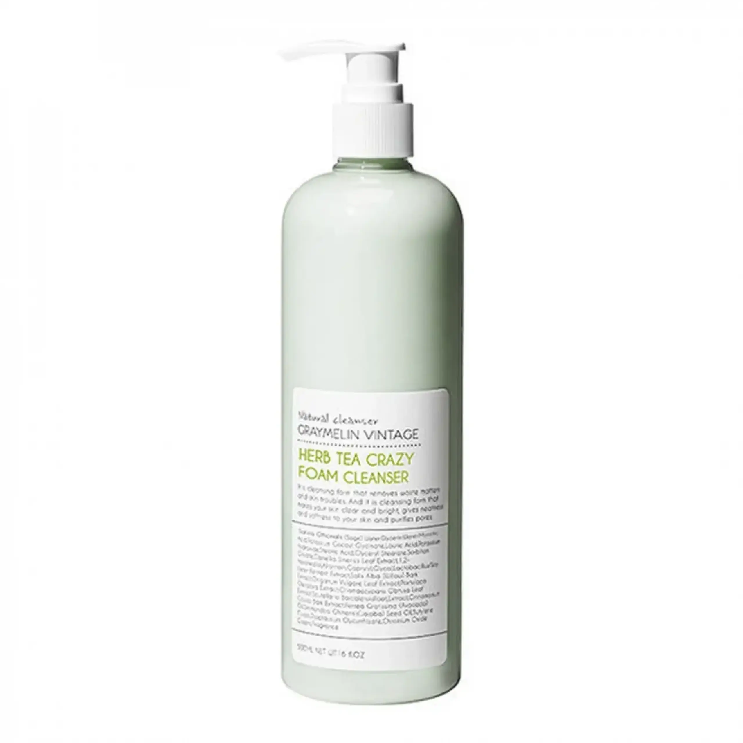 Spumă de curățare pentru față Graymelin, Herb Tea Crazy Foam Cleanser, 500 ml