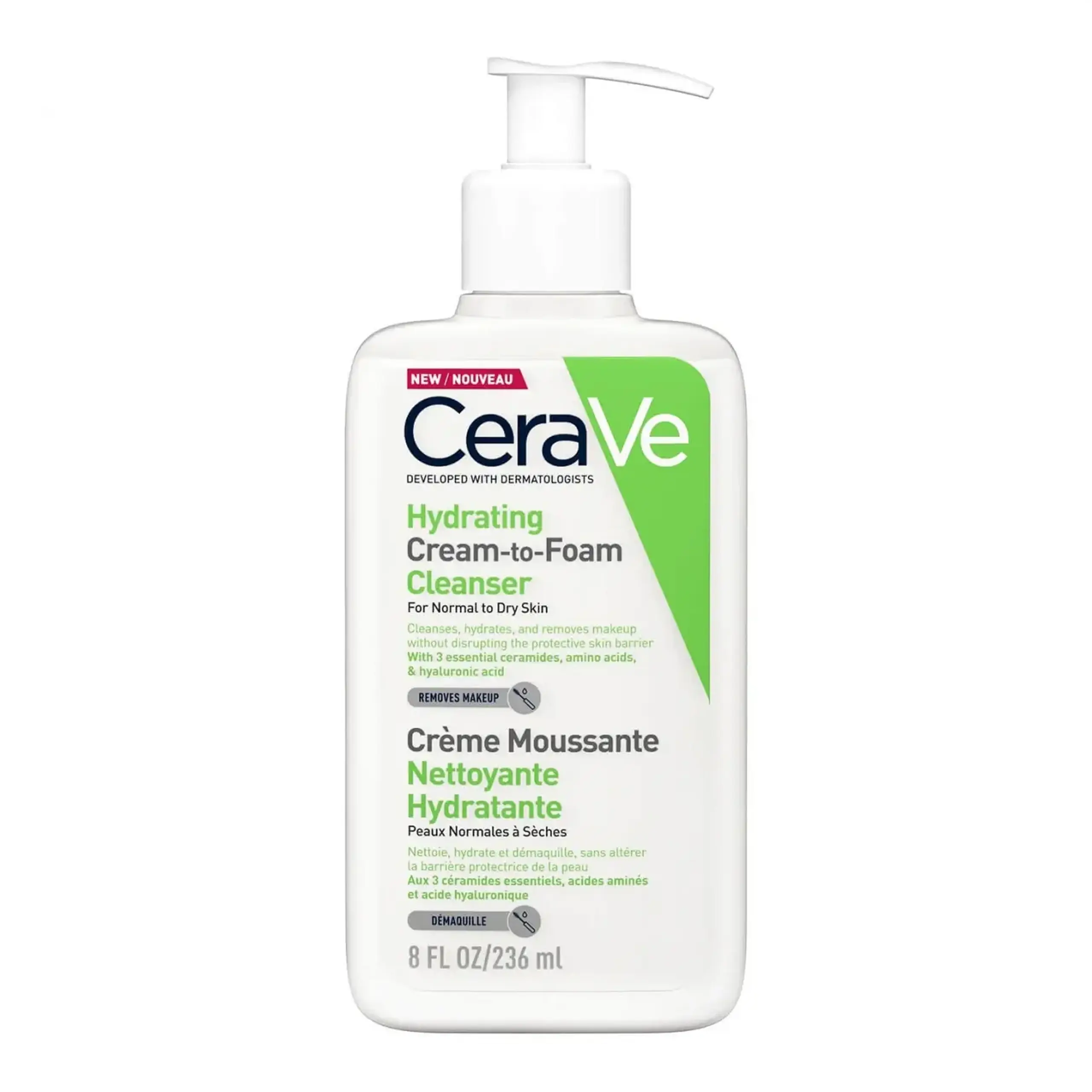 Crema de Curatare - CeraVe, Hydrating Cream - to - Foam Cleanser, 236ml