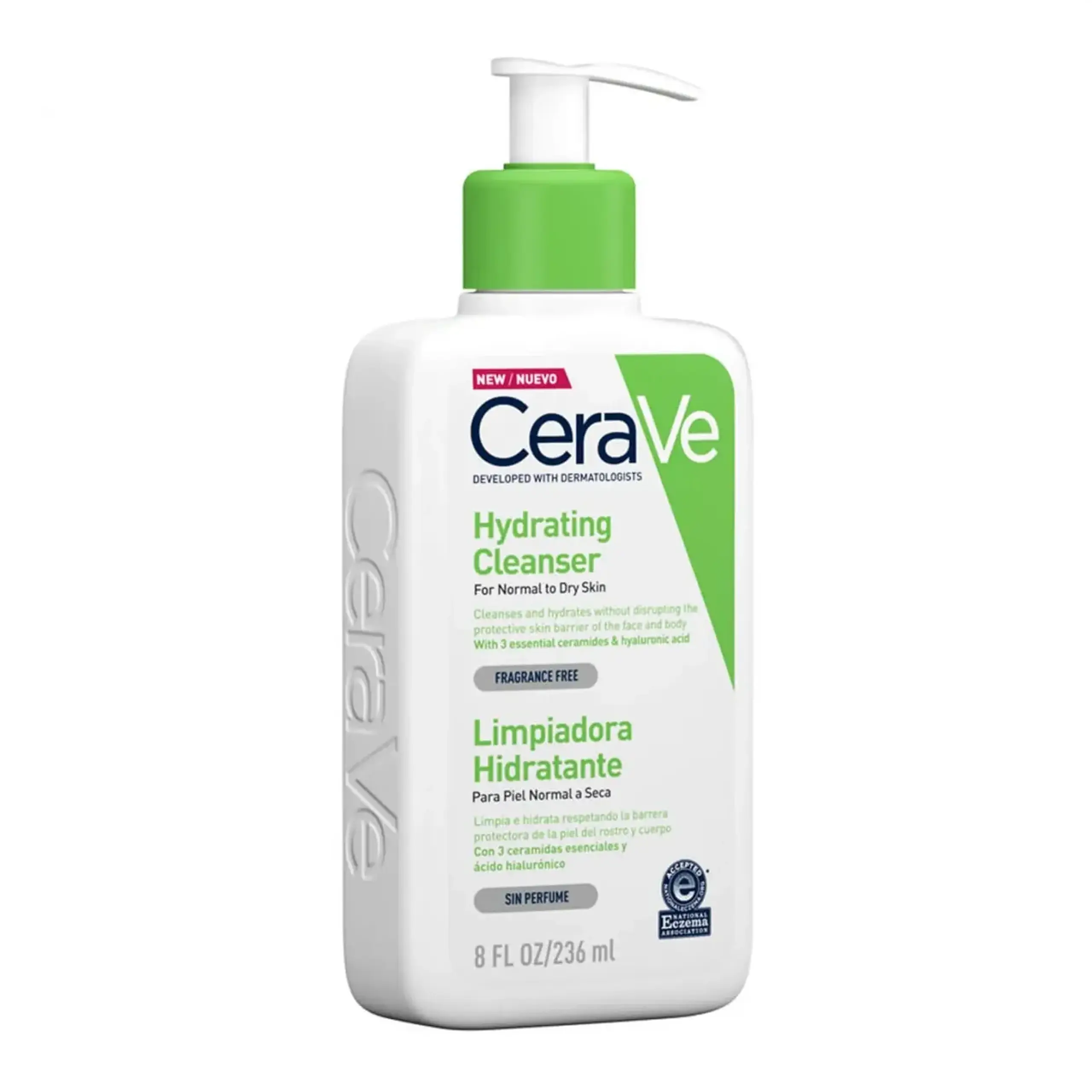 Spumă de curățare pentru ten uscat spre normal CeraVe, Hydrating Cleanser for Normal to Dry Skin, 236 ml