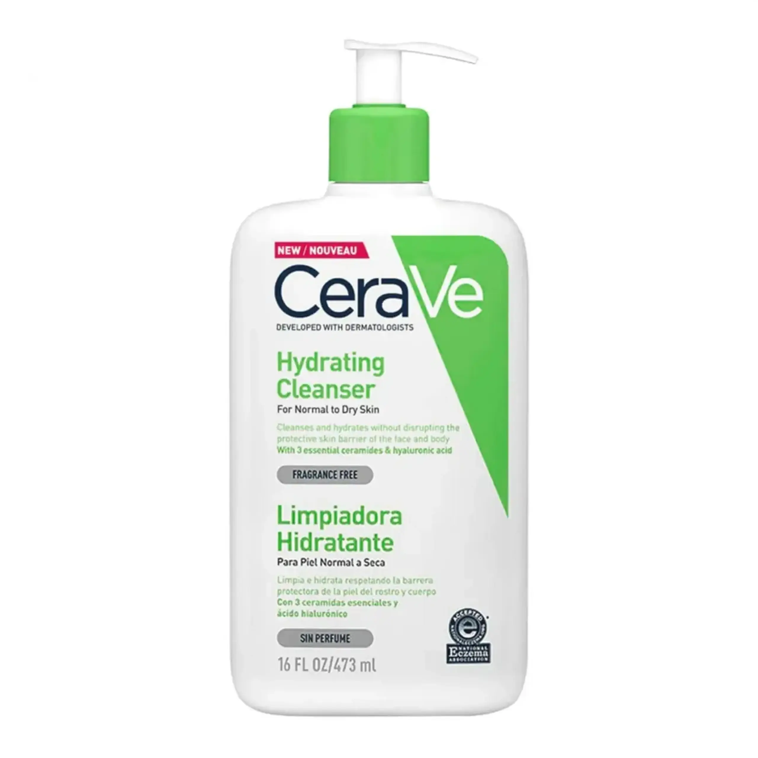Spumă de curățare pentru ten normal spre uscat CeraVe, Hydrating Facial Cleanser for Normal to Dry Skin, 473ml