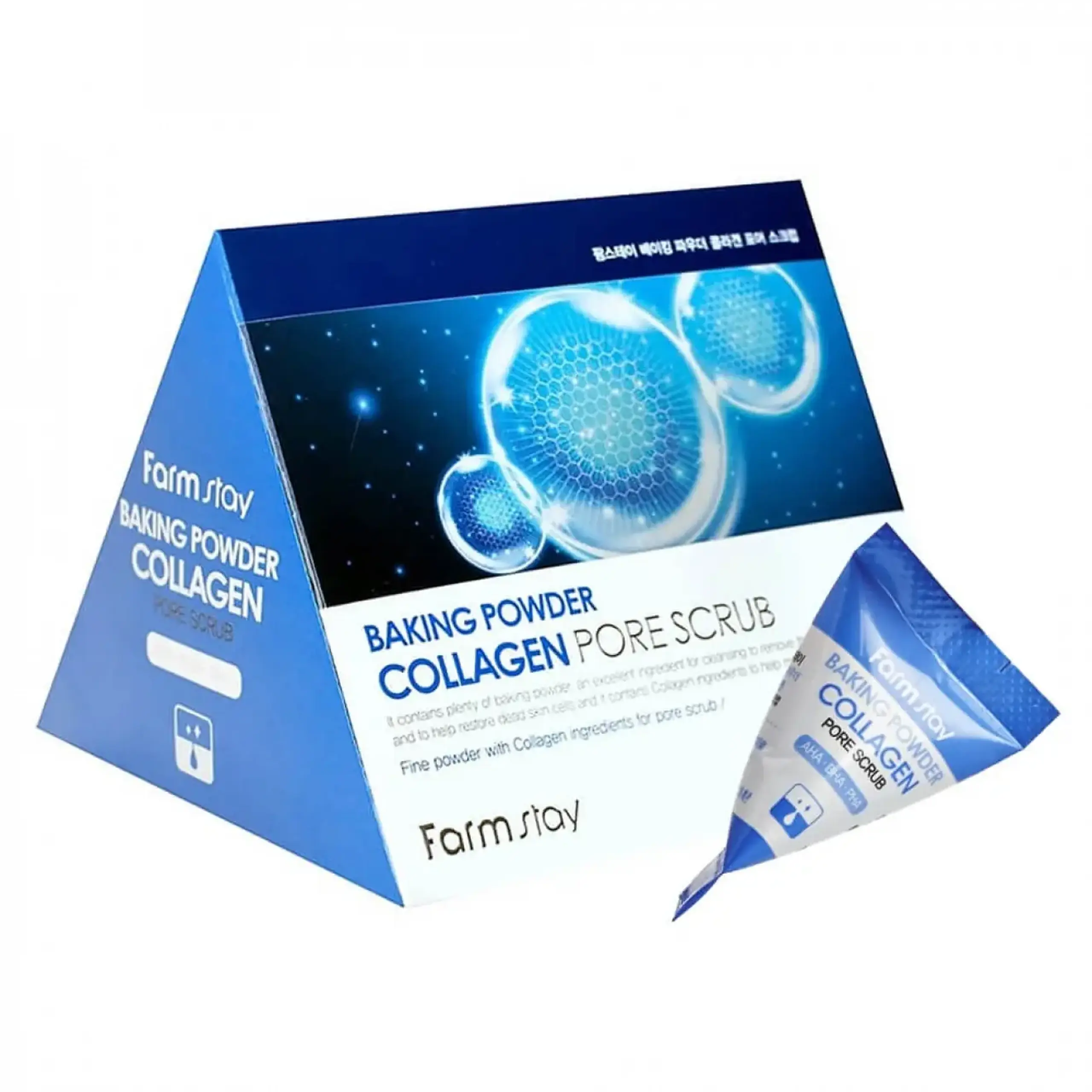 Exfoliant facial FarmStay, Baking Powder Collagen Pore Scrub, 7gr, 1 buc