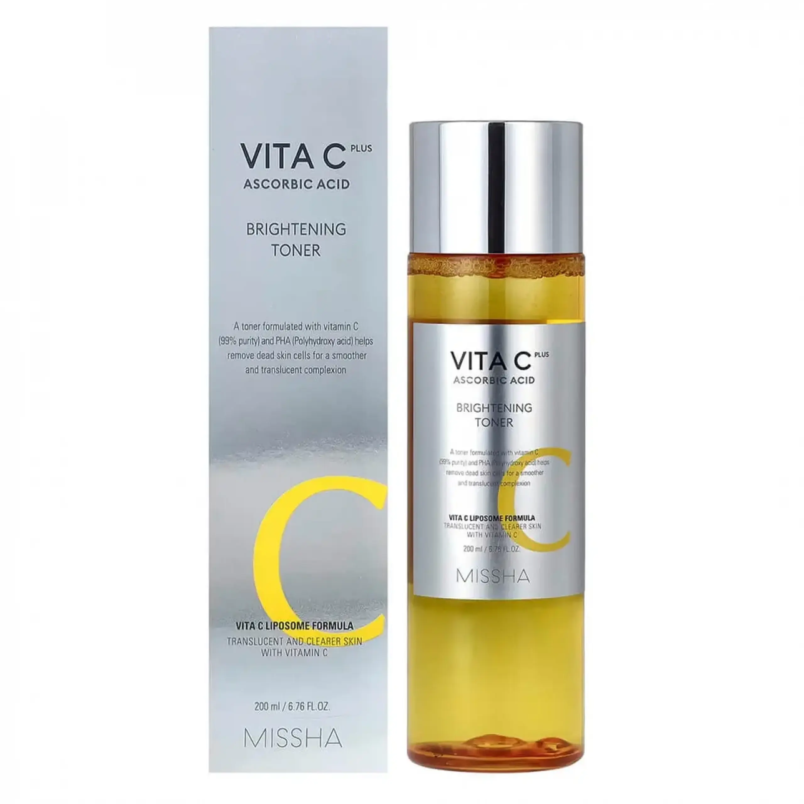 Toner iluminator Missha, Vita C Plus Brightening Toner, 200 ml