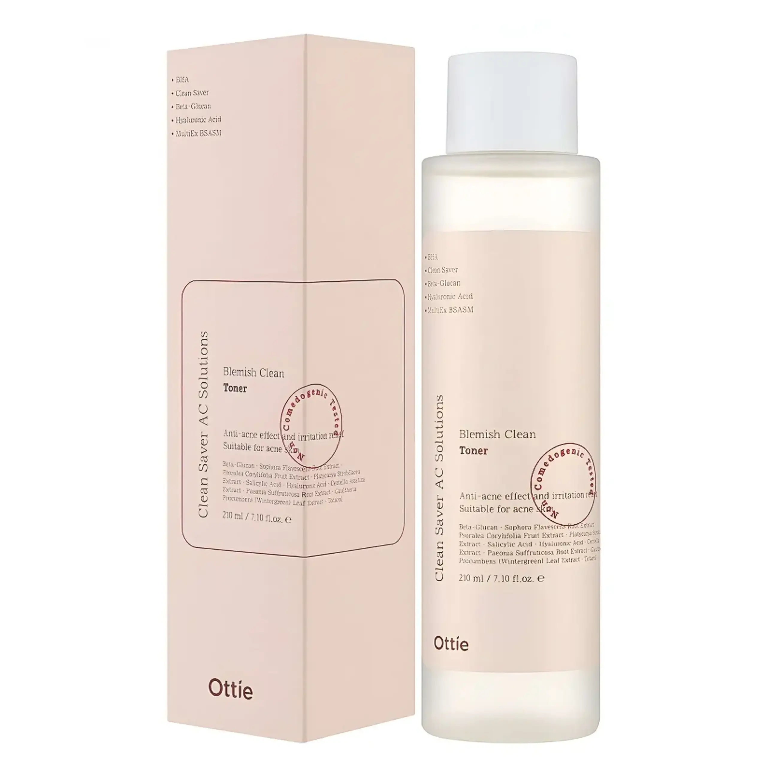 Toner pentru ten cu problematic cu acid BHA Ottie, Blemish Clean Toner, 210 ml