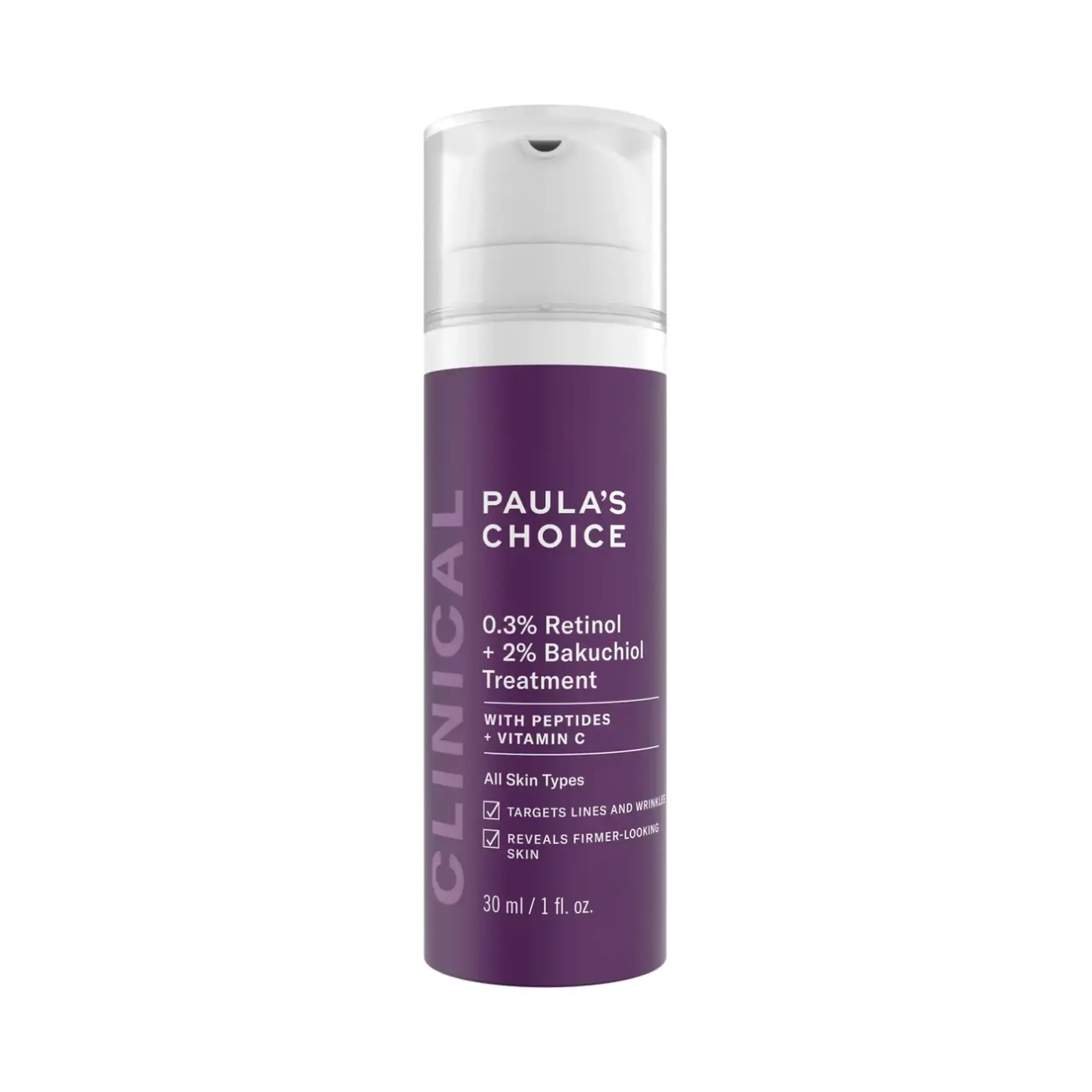 Paulas Choice, Clinical 0.3% Retinol + 2% Bakuchiol Treatment, 30 ml