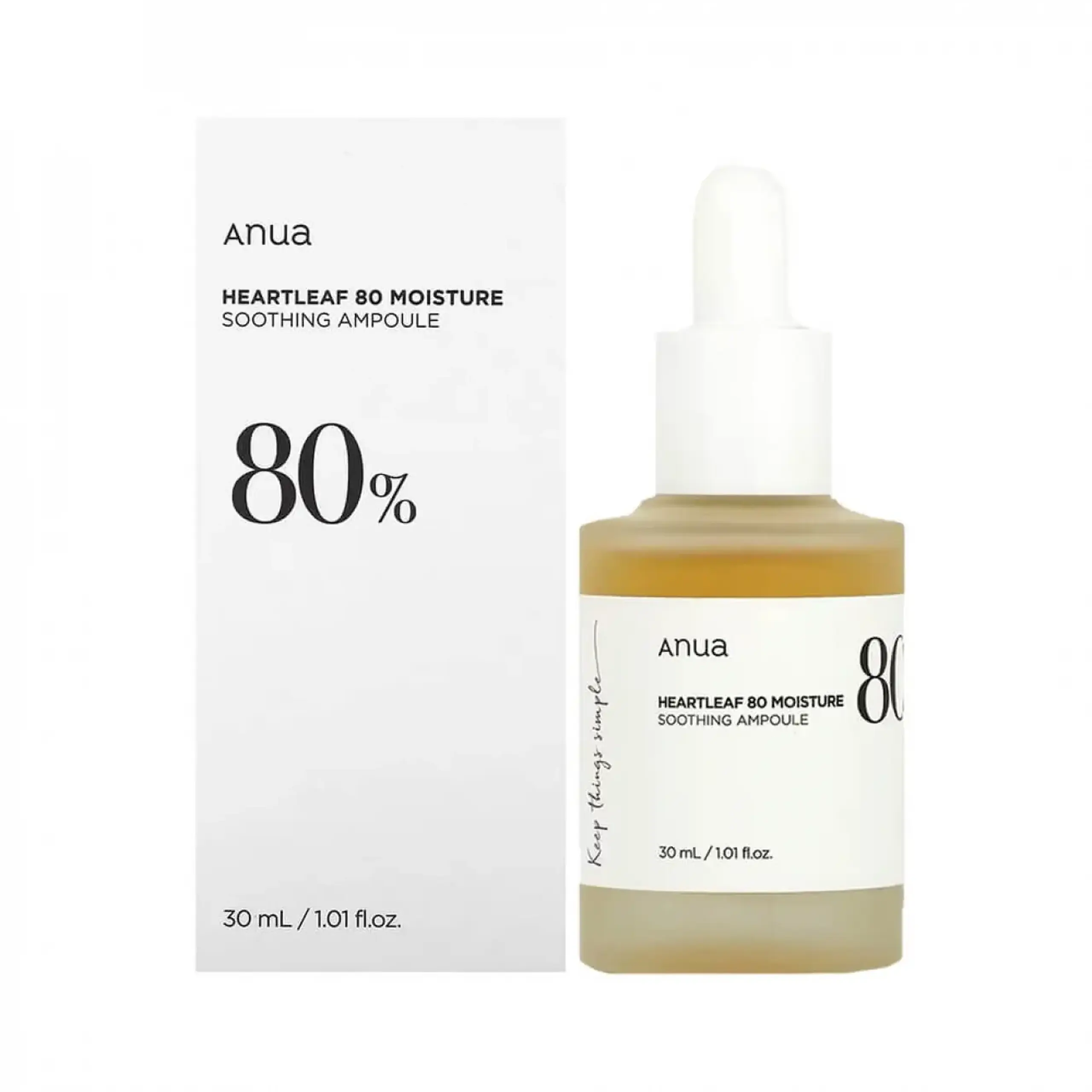 Ser pentru față Anua, Heartleaf 80% Soothning Ampoule, 30 ml
