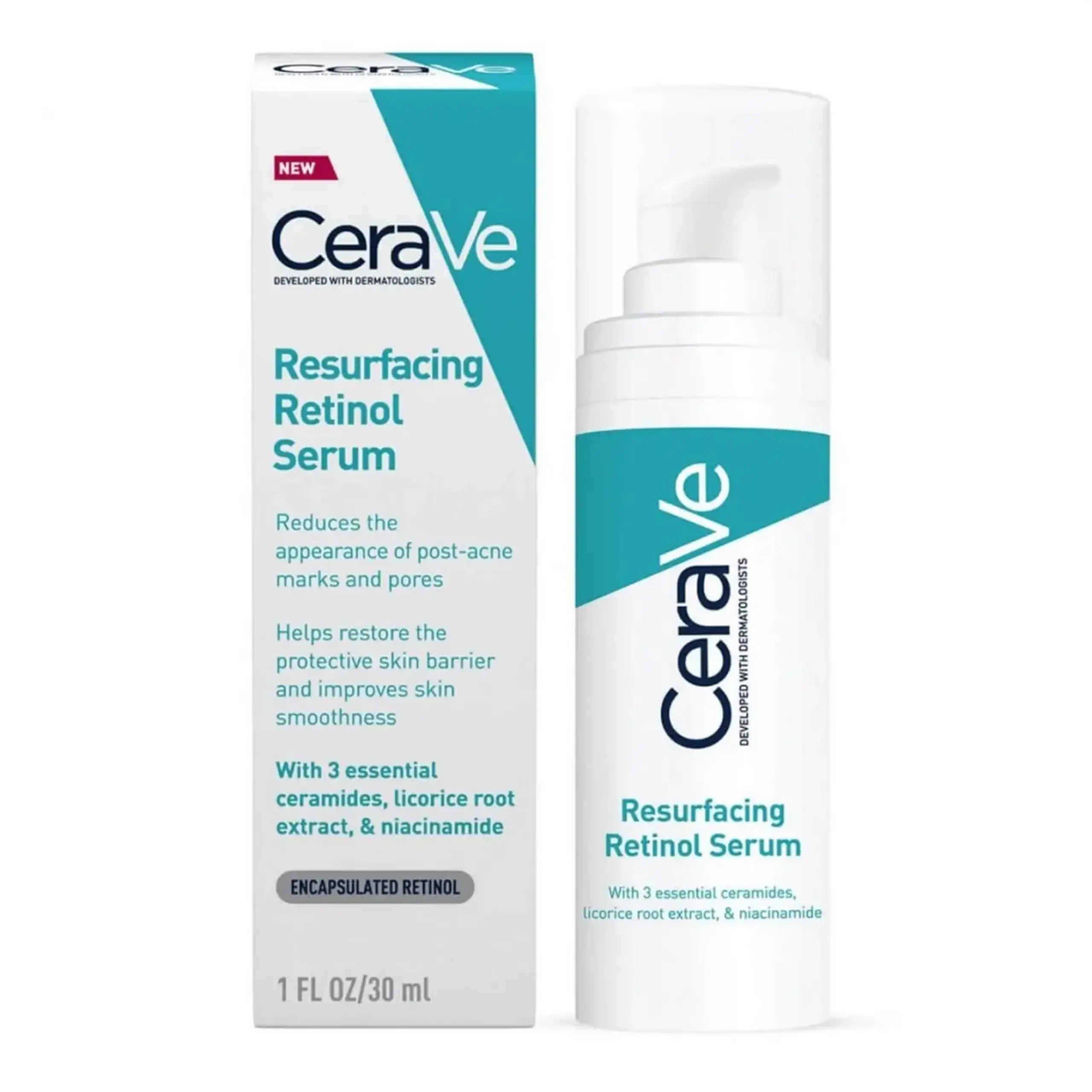 Serum cu retinol pentru față Cerave, Resurfacing Retinol Serum, 30 ml