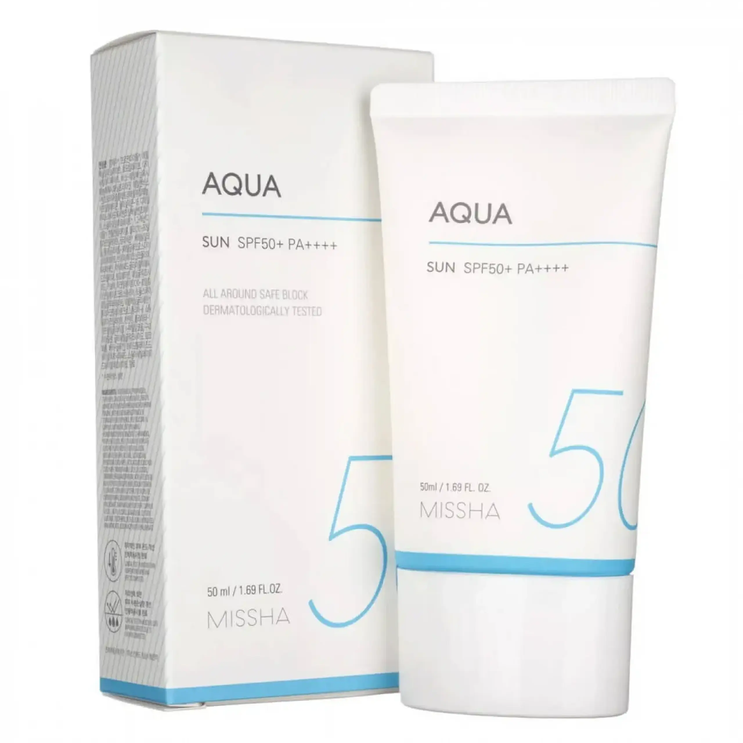 Cremă cu protecție solară Missha, Aqua Sun SPF50+/PA++++, 50ml