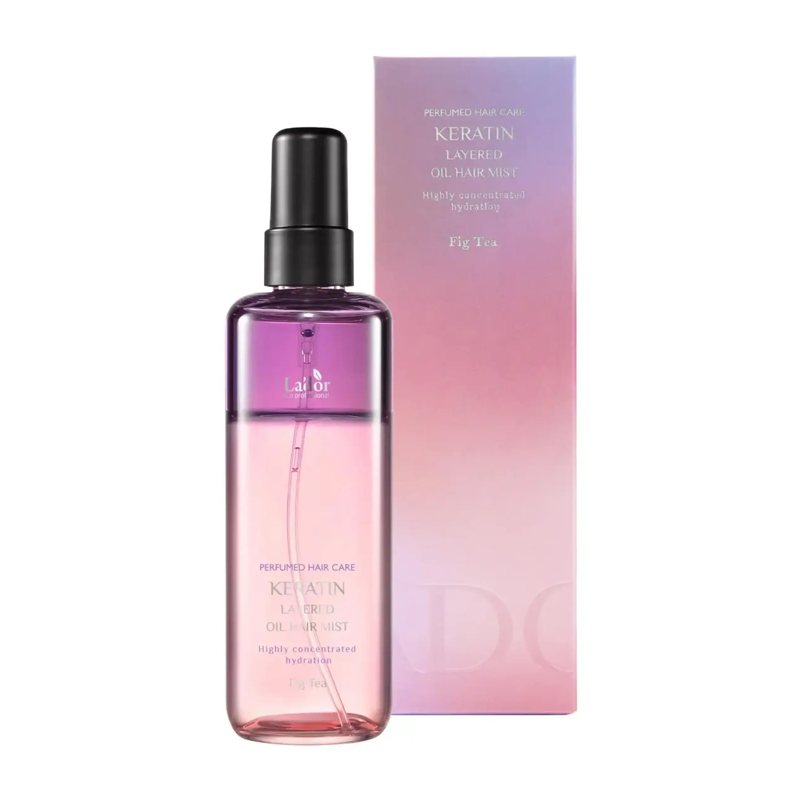 Spray bifazic cu ulei si keratina pentru par Lador, Keratin Layered Oil Mist Fig Tea, 130 ml