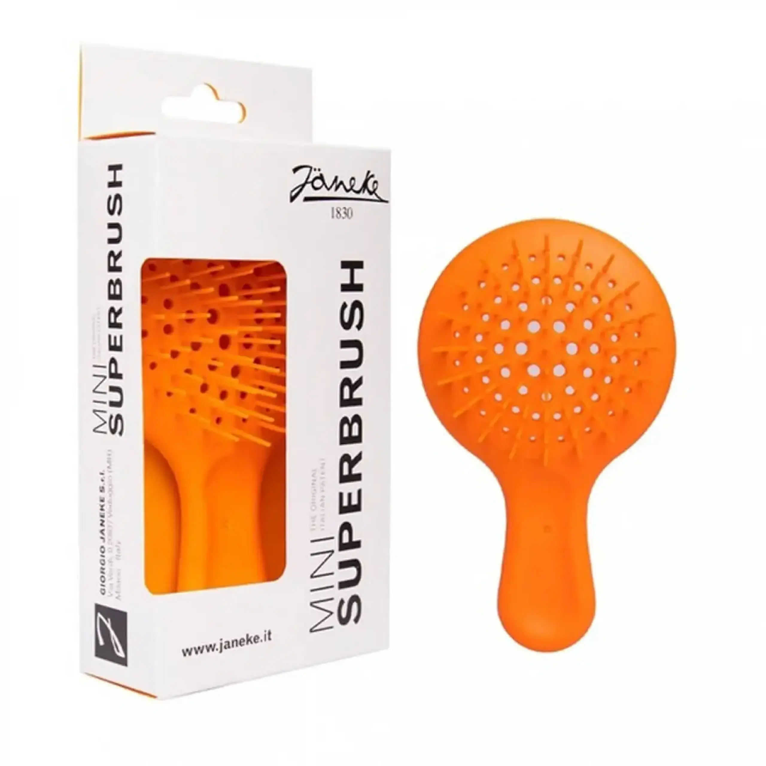 Perie de păr Janeke, Super Brush Mini, Orange Neon