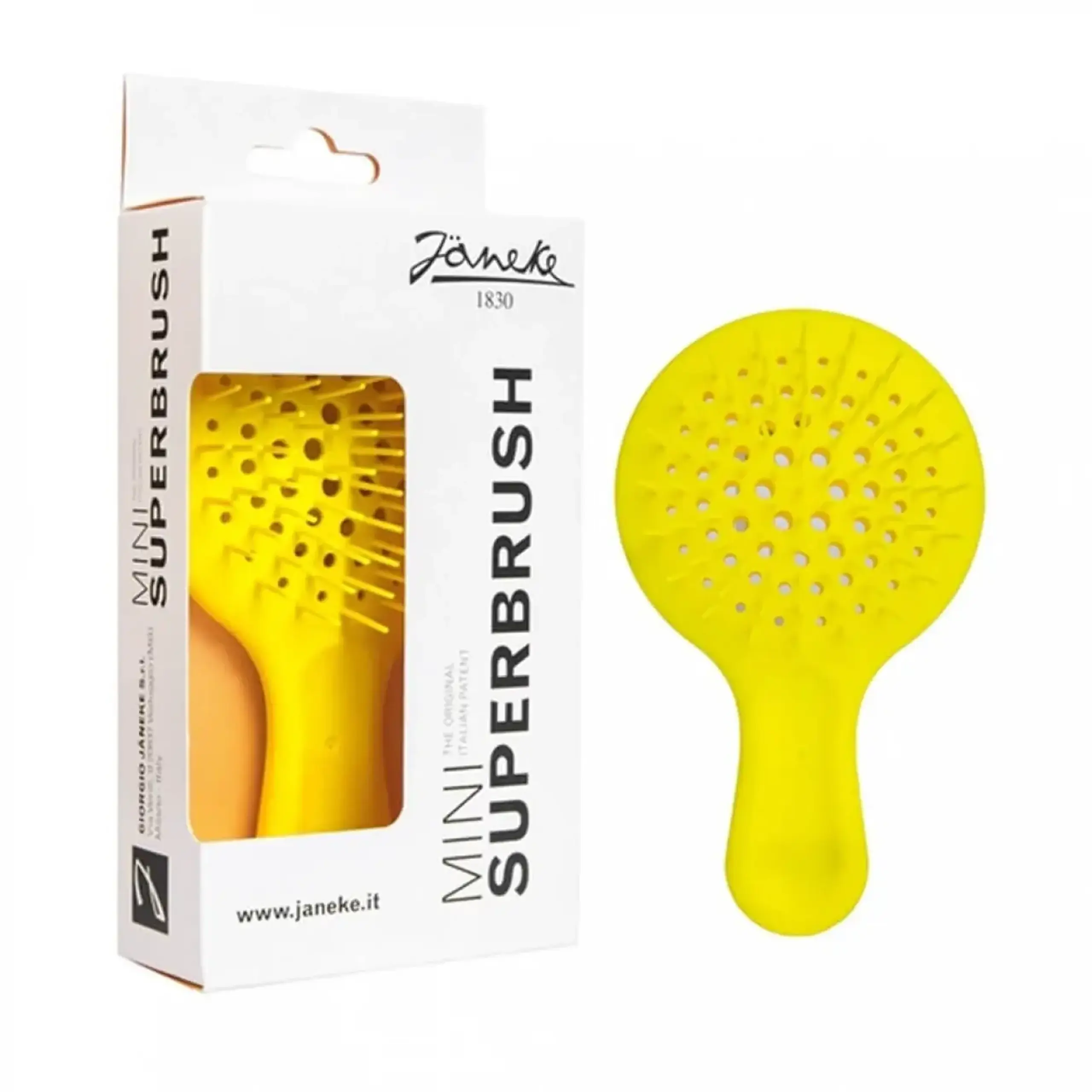 Perie de păr Janeke, Super Brush Mini, Yellow Neon