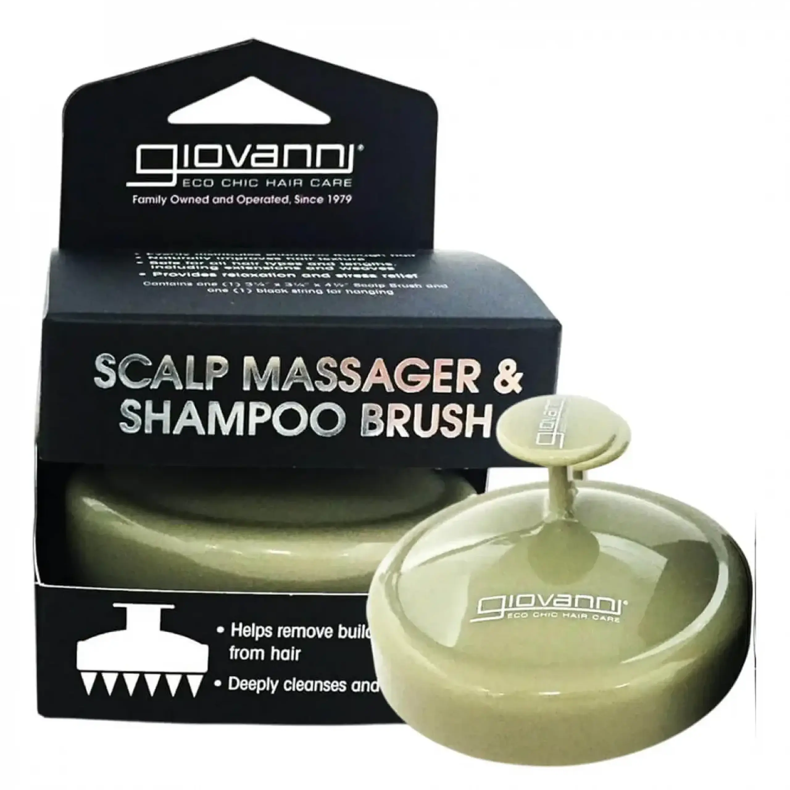 Perie pentru masajul si curatarea scalpului Giovanni, Scalp Massager & Shampoo Brush Tan