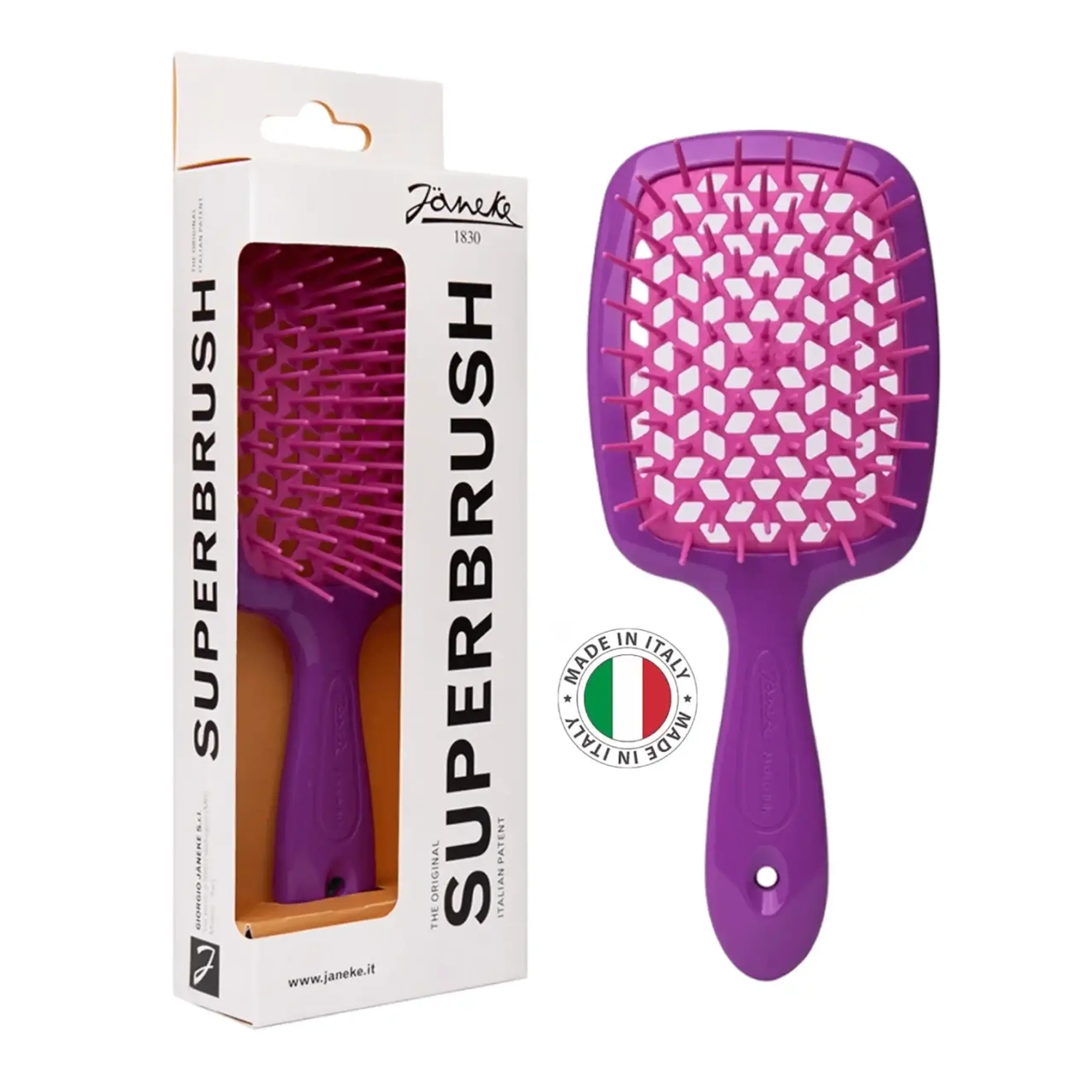 Perie de păr Janeke, Super Brush, Mov & Pink