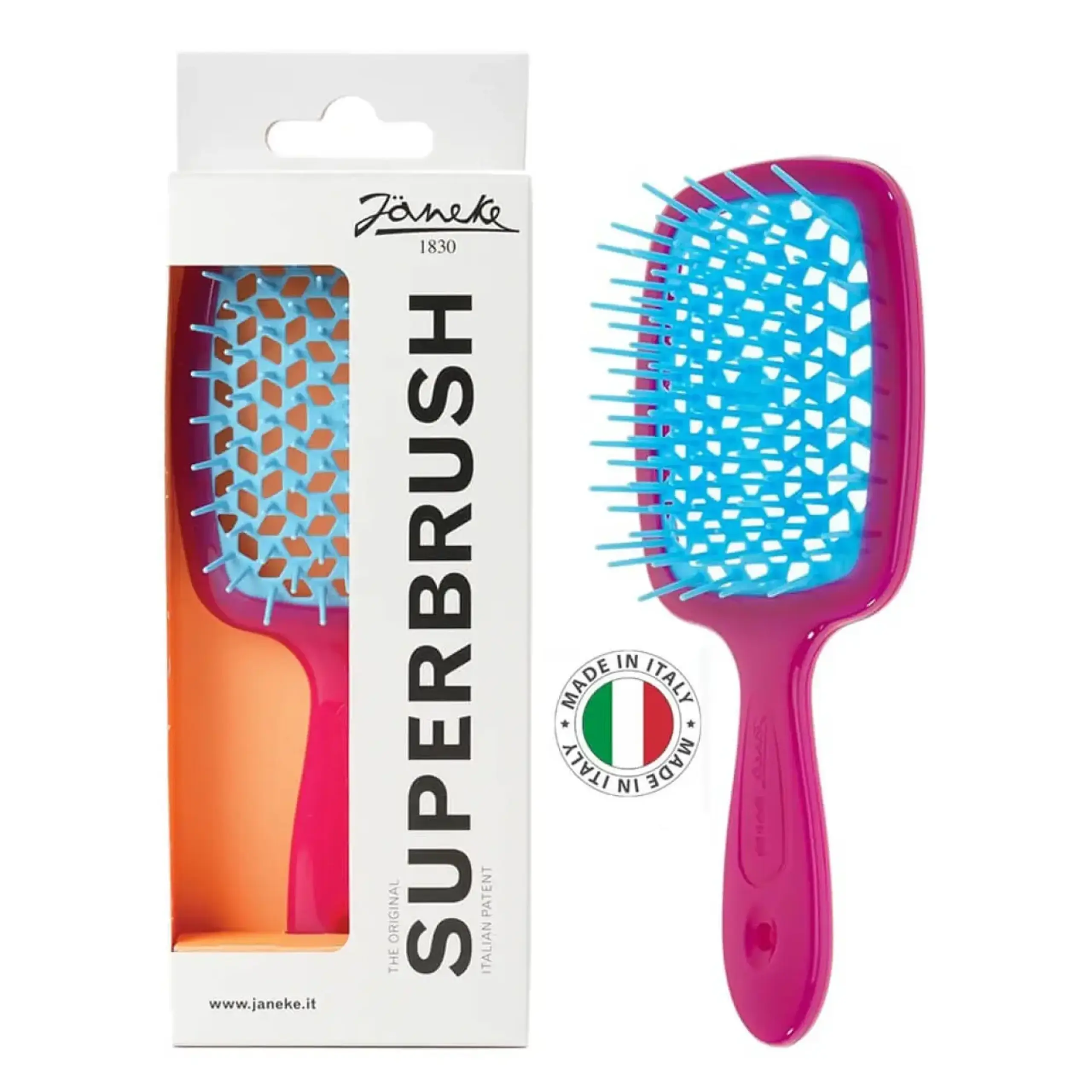 Perie de păr Janeke, Super Brush Fuchsia & Blue