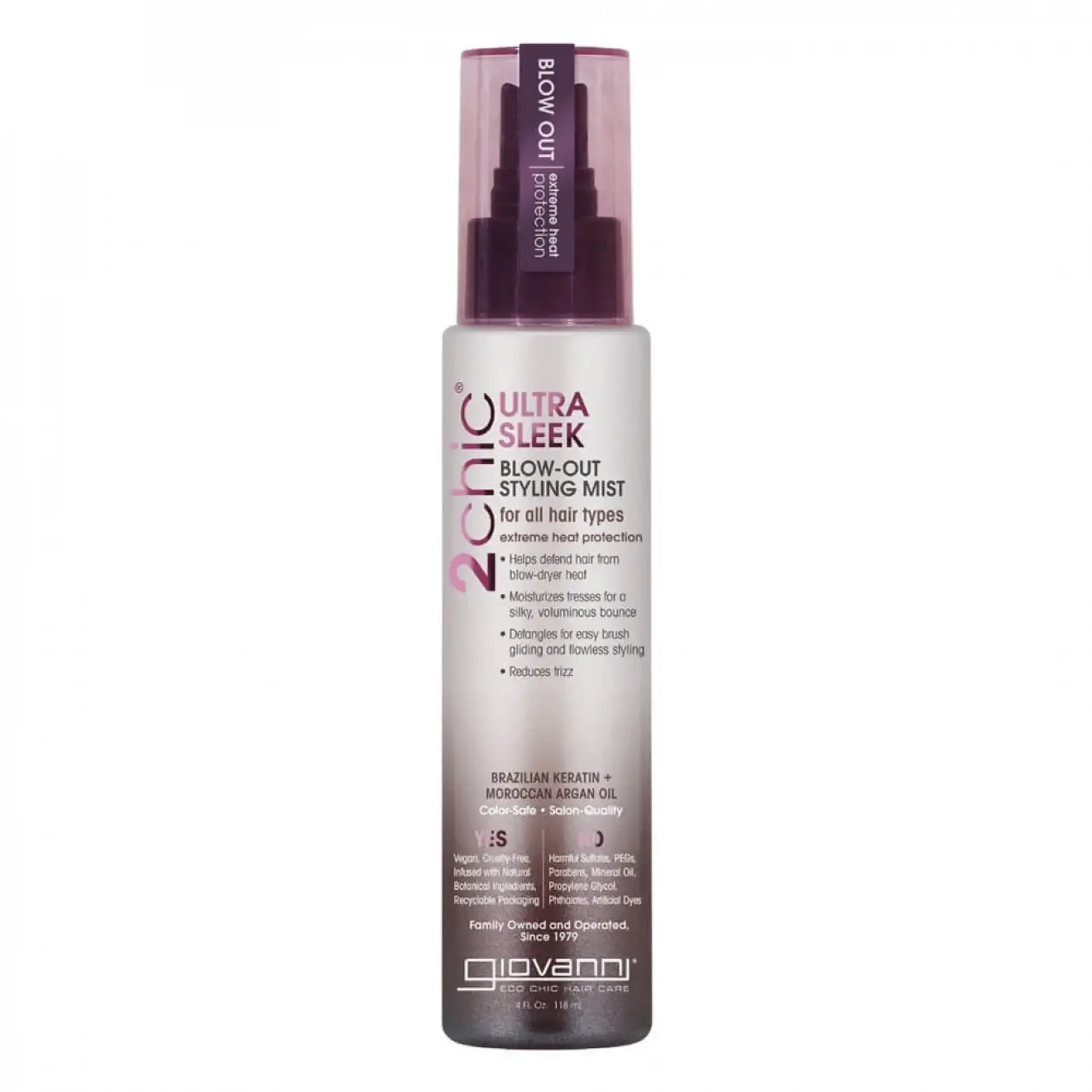 Sprey de coafare Giovanni, 2chic Brazilian Keratin Argan Oil Styling Mist, 118 ml