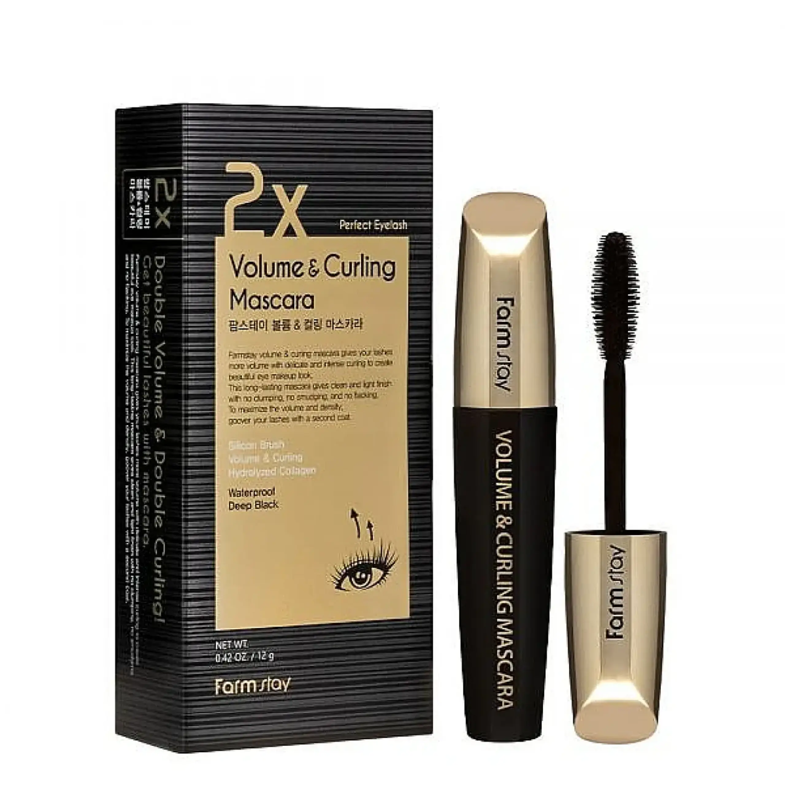 Rimel pentru volum și curbare FarmStay, Volume & Curling Mascara, 12g