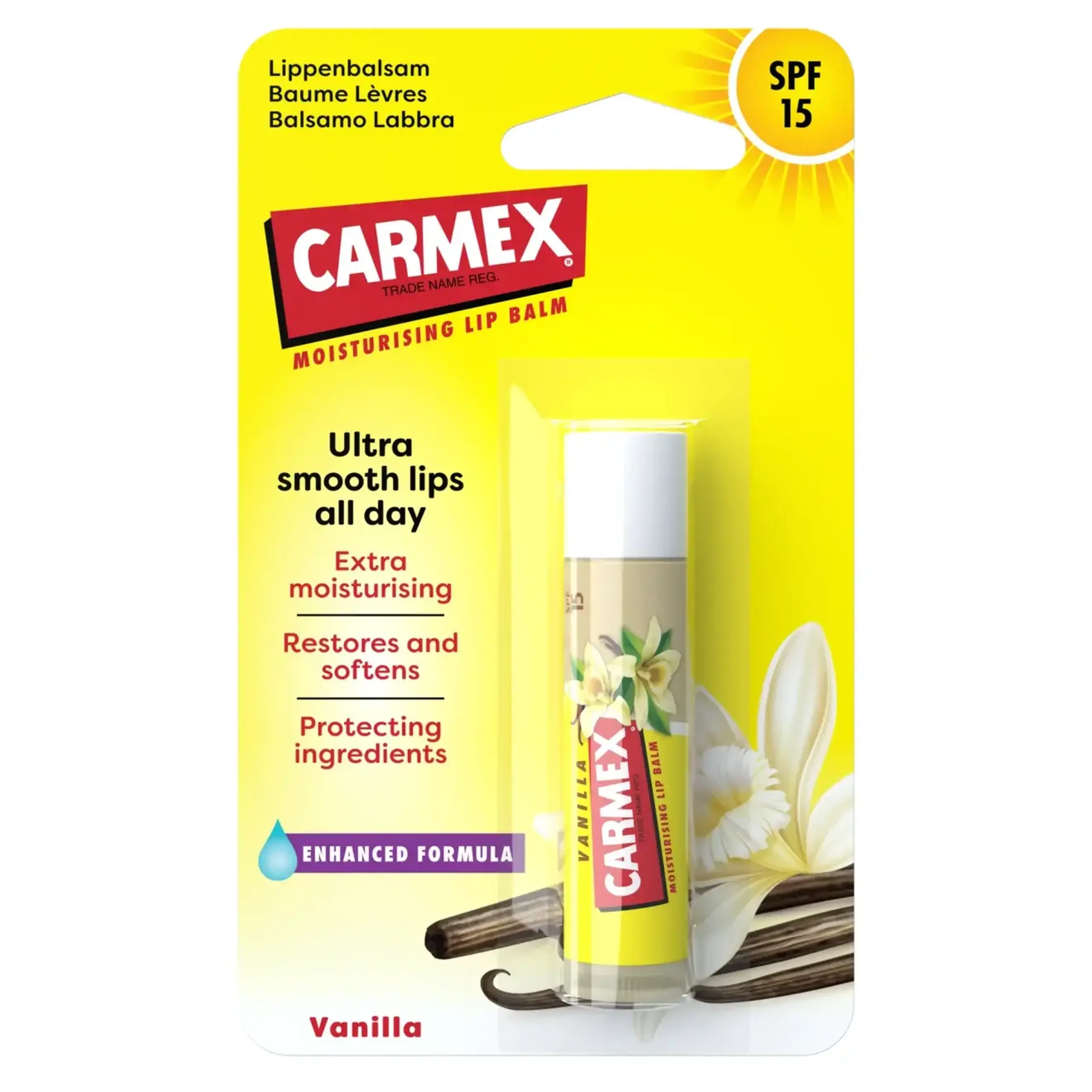 Carmex, Moisturising Lip Balm Vanilla Stick, 4.25 gr.