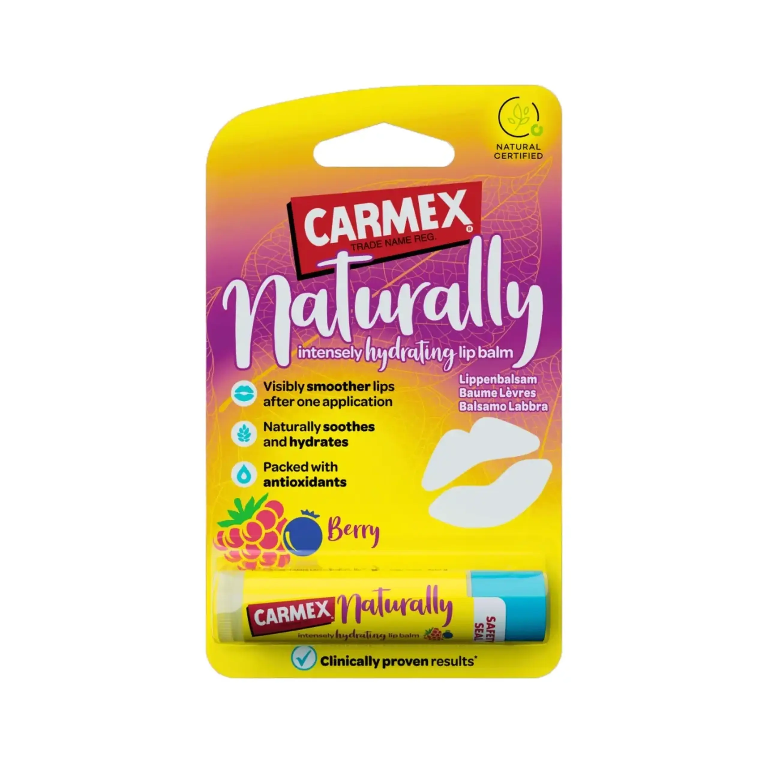 Carmex, Naturally Lip Berry Stick, 4.25 gr.