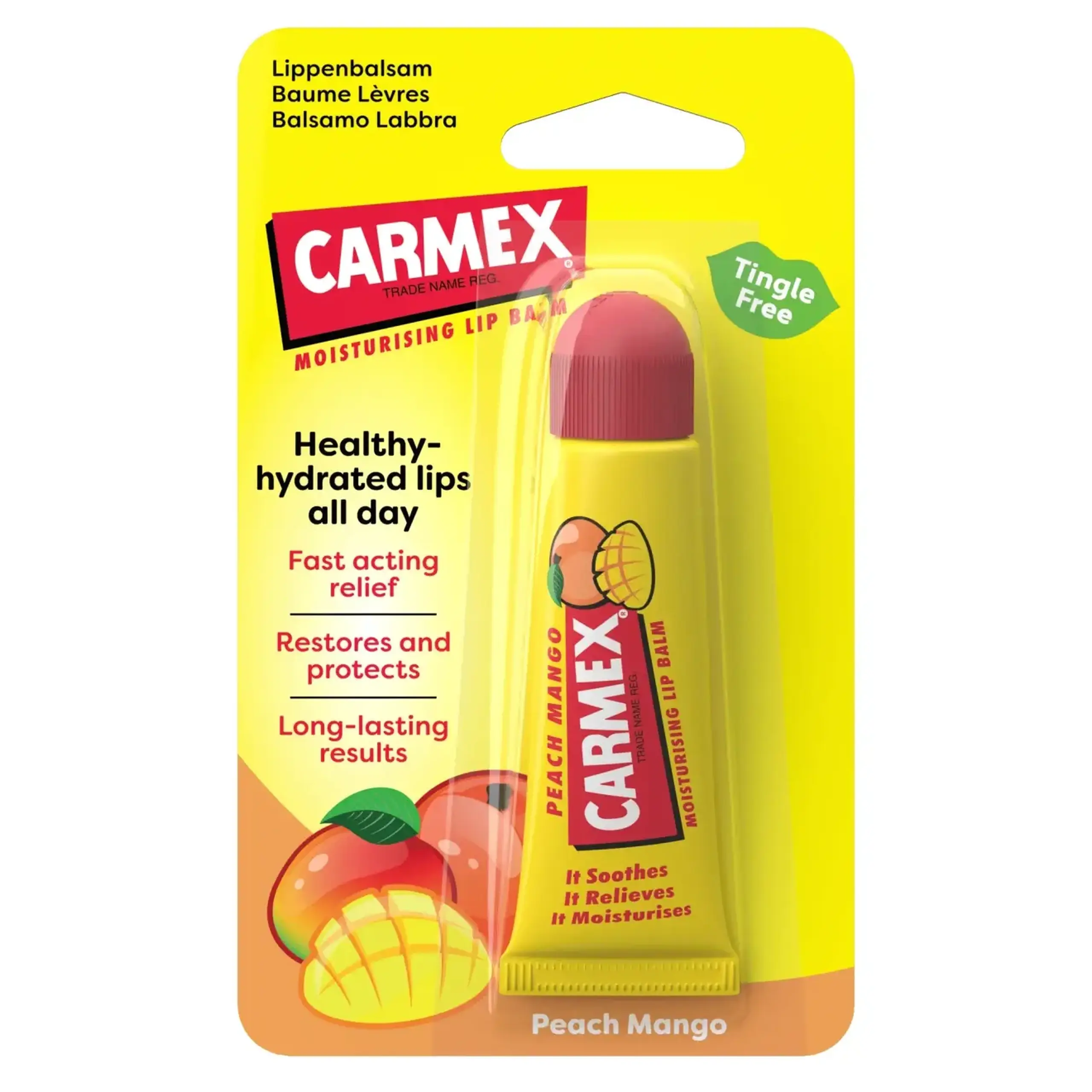 Carmex, Moisturising Lip Balm Peach Mango, 10 gr.