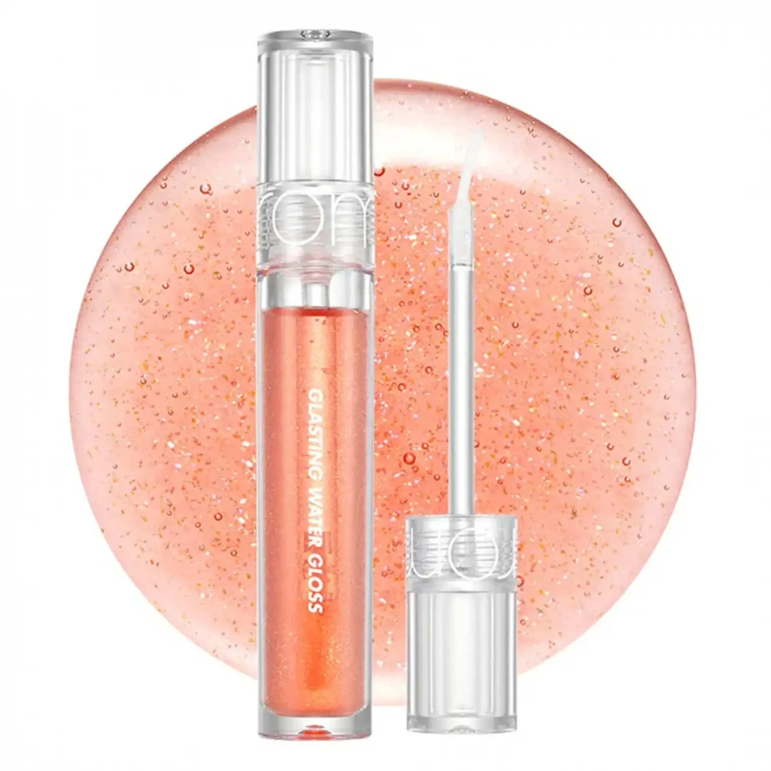 Luciu de buze coral strălucitor Rom&nd, Glasting WateGloss 01 Sanho Crush