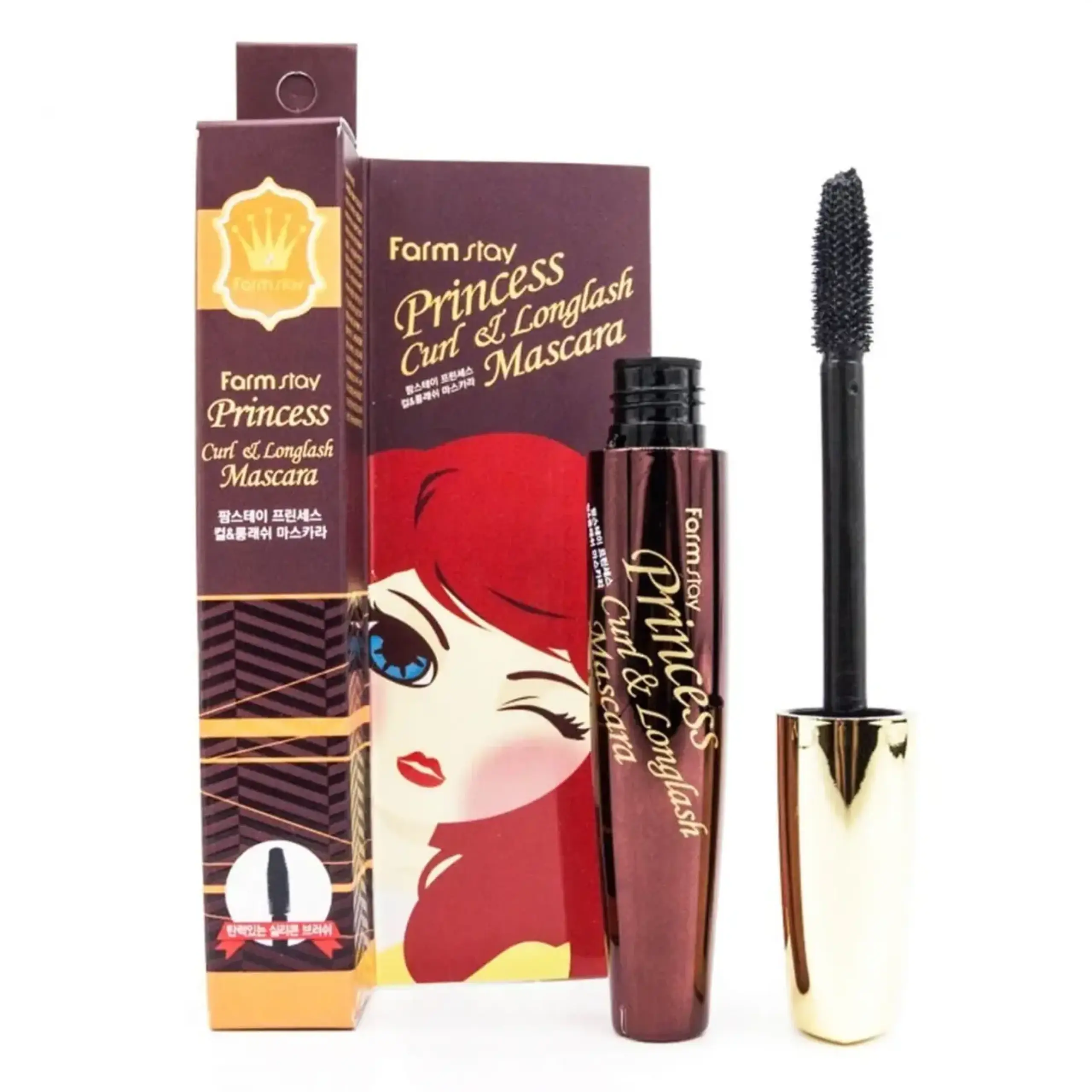 Rimel cu efect de alungire FarmStay, Princess Curl & Longlash Mascara