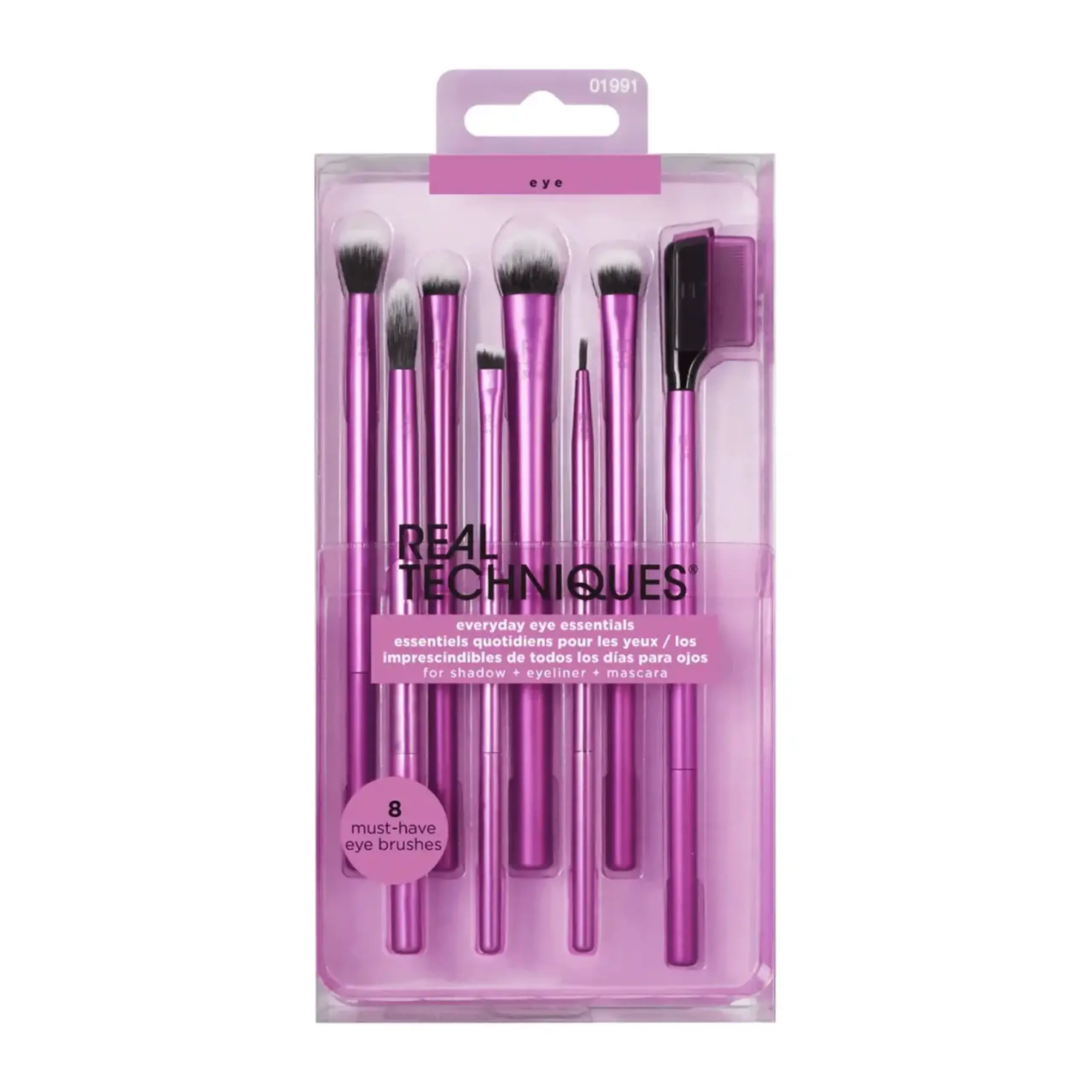 Set pensule pentru machiaj Real Techniques, Everyday Eye Essentials Makeup Brush Set