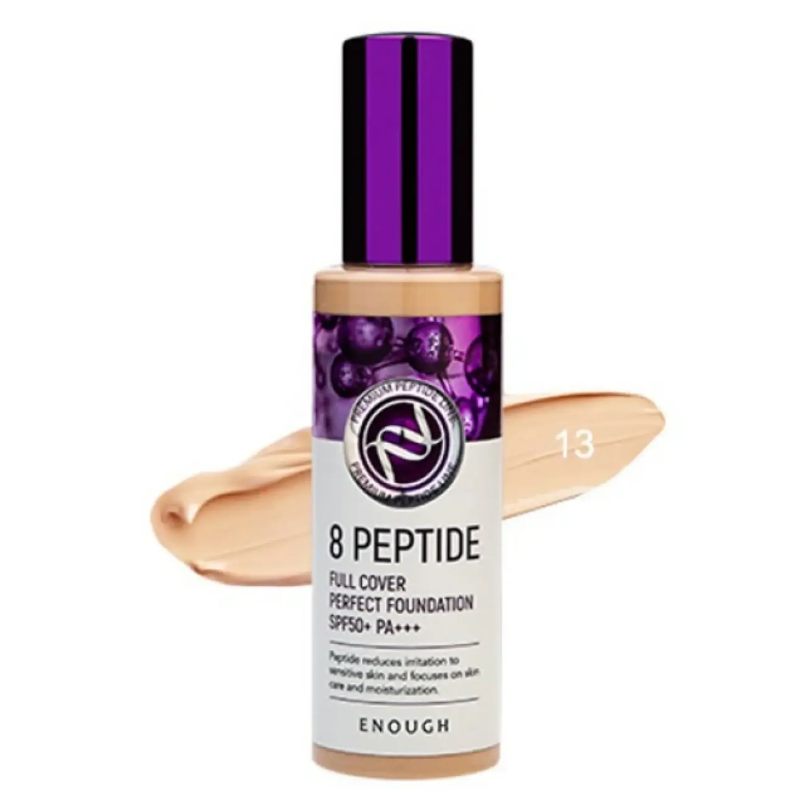 Fond de ten -Enough, 8 Peptide Full Cover Perfect Foundation SPF50+ PA+++, nr.13