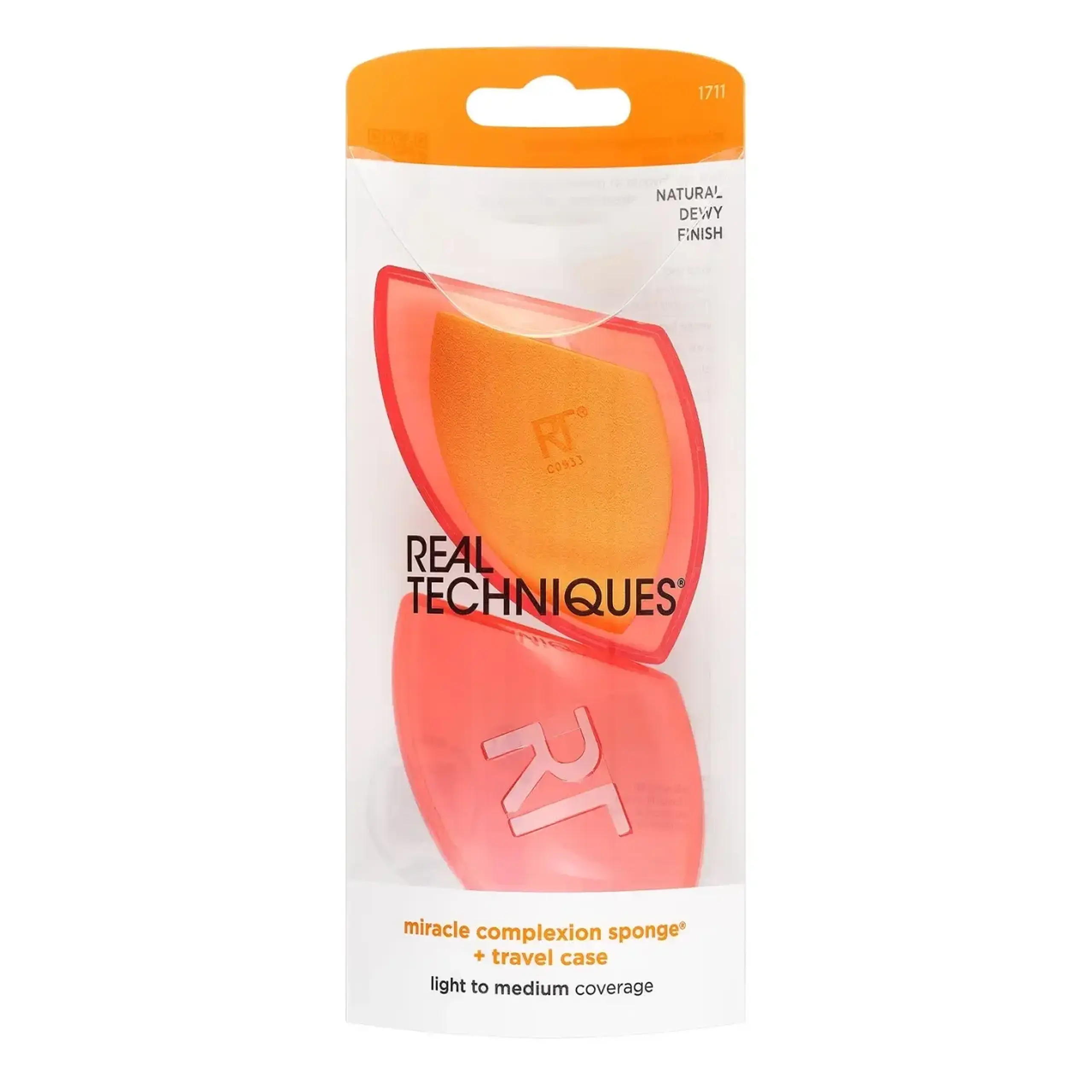 Burete pentru aplicarea fondului de ten Real Techniques, Miracle Complexion Sponge + Travel Case